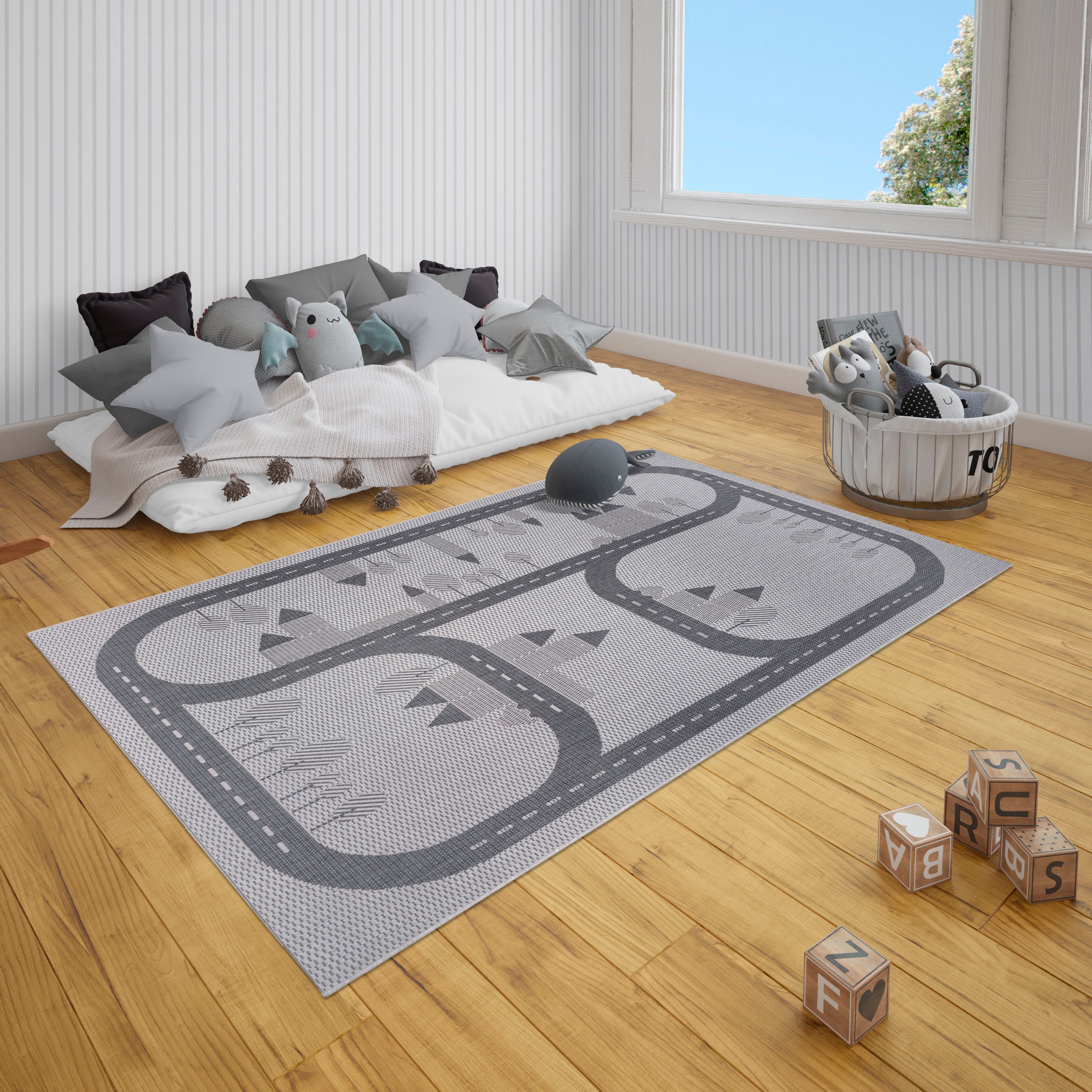 Lüttenhütt Kindervloerkleed Conrad Straten-speelmat, platgeweven vloerkleed