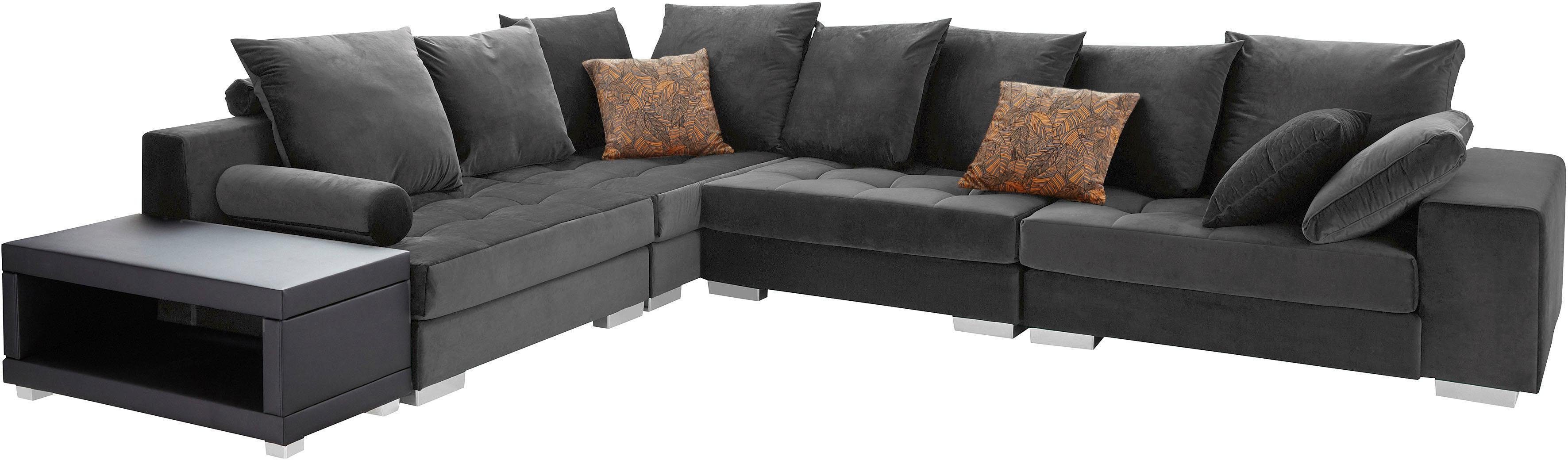 INOSIGN Hoekbank Vale L-vorm incl. salontafel, stiksels op de zitting, binnenvering