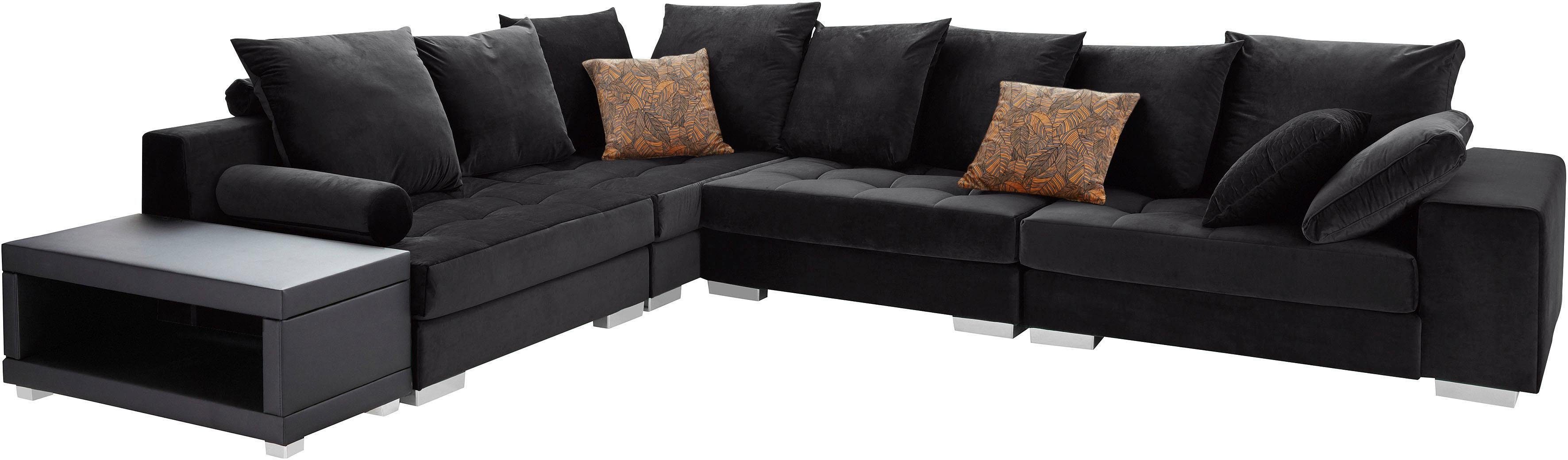 INOSIGN Hoekbank Vale L-vorm incl. salontafel, stiksels op de zitting, binnenvering
