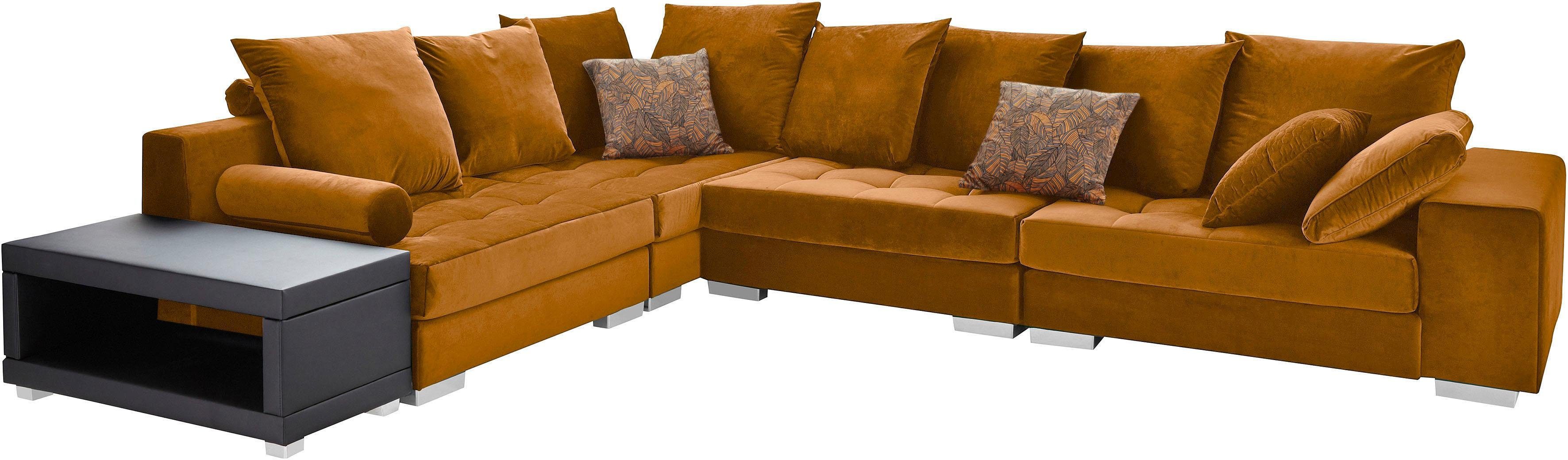 INOSIGN Hoekbank Vale L-vorm incl. salontafel, stiksels op de zitting, binnenvering