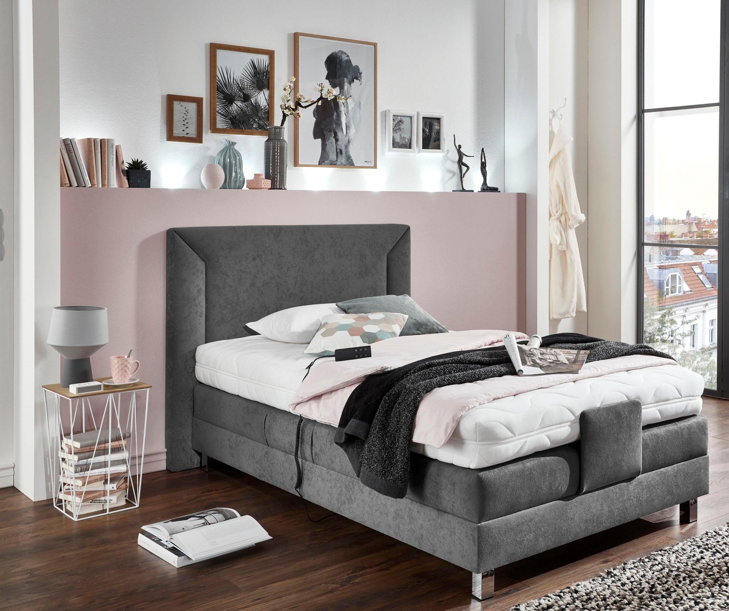 Westfalia Polsterbetten Boxspring met motor boxsprings grijs