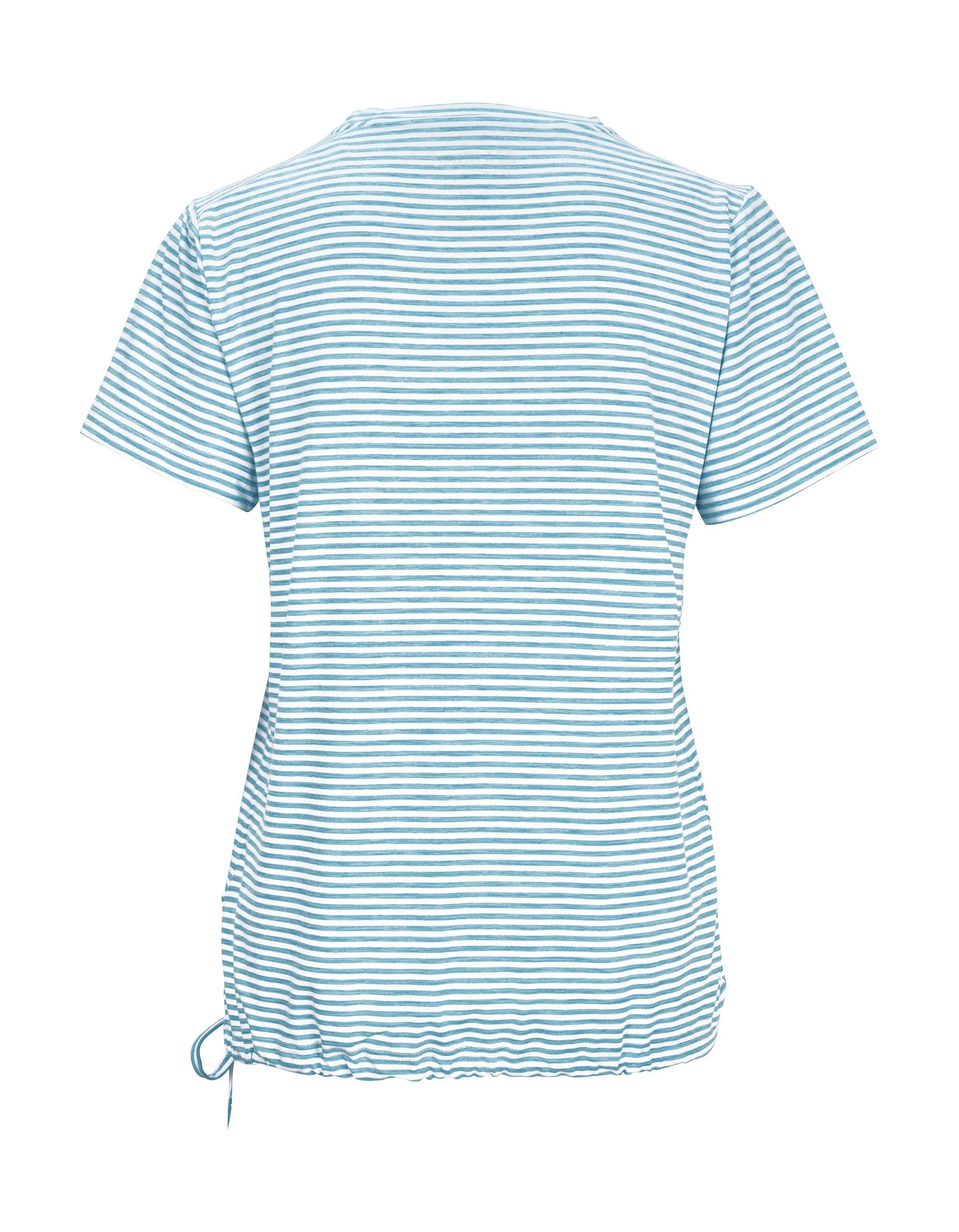 Killtec T-shirt Lilleo WMN TSHRT F Gestreept, snel drogend functioneel shirt met verstelbare zoom
