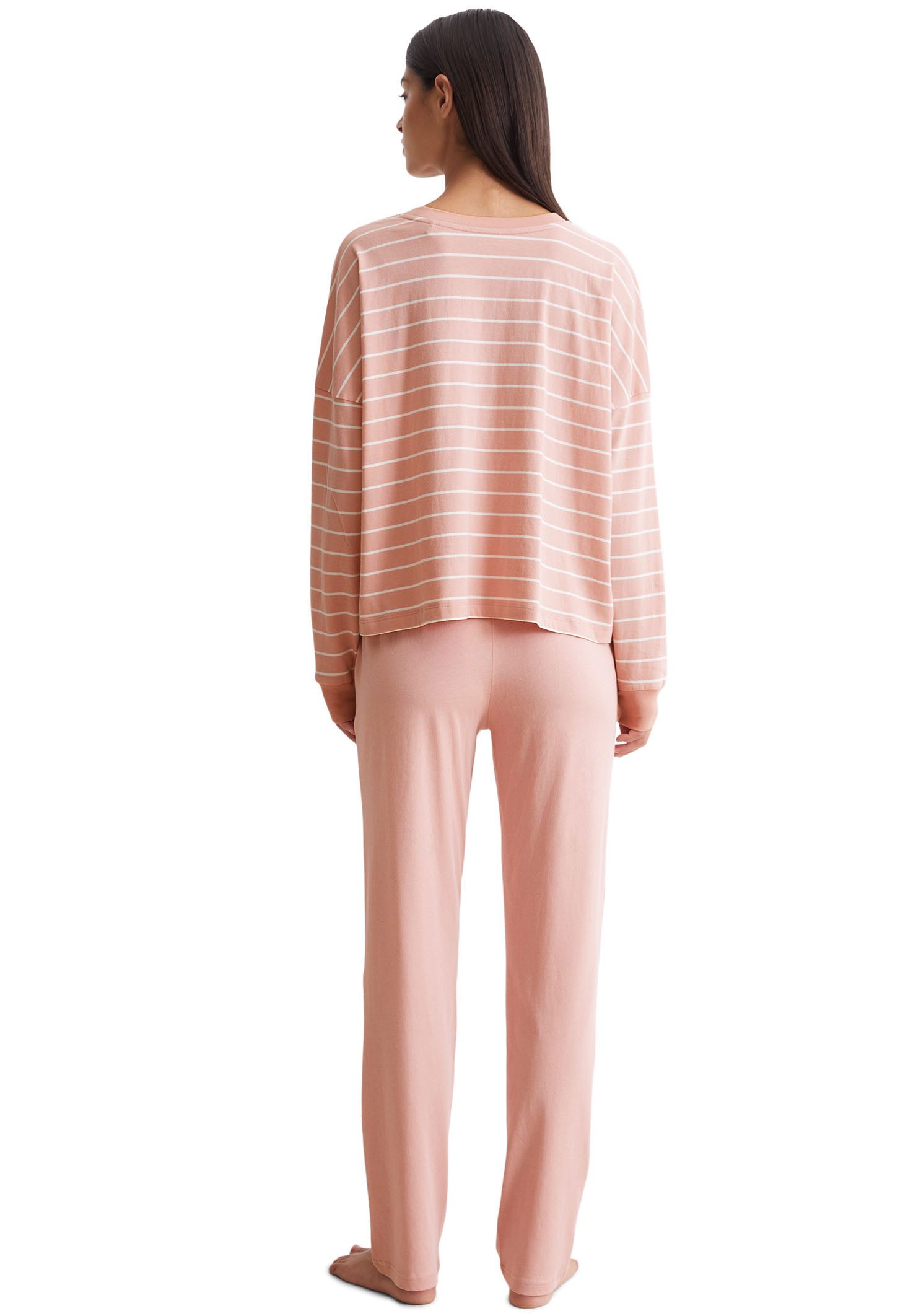 Marc O'Polo Pyjama Mix & Match Cotton-Woven met bovenstuk in streepoptiek (set 2-delig)