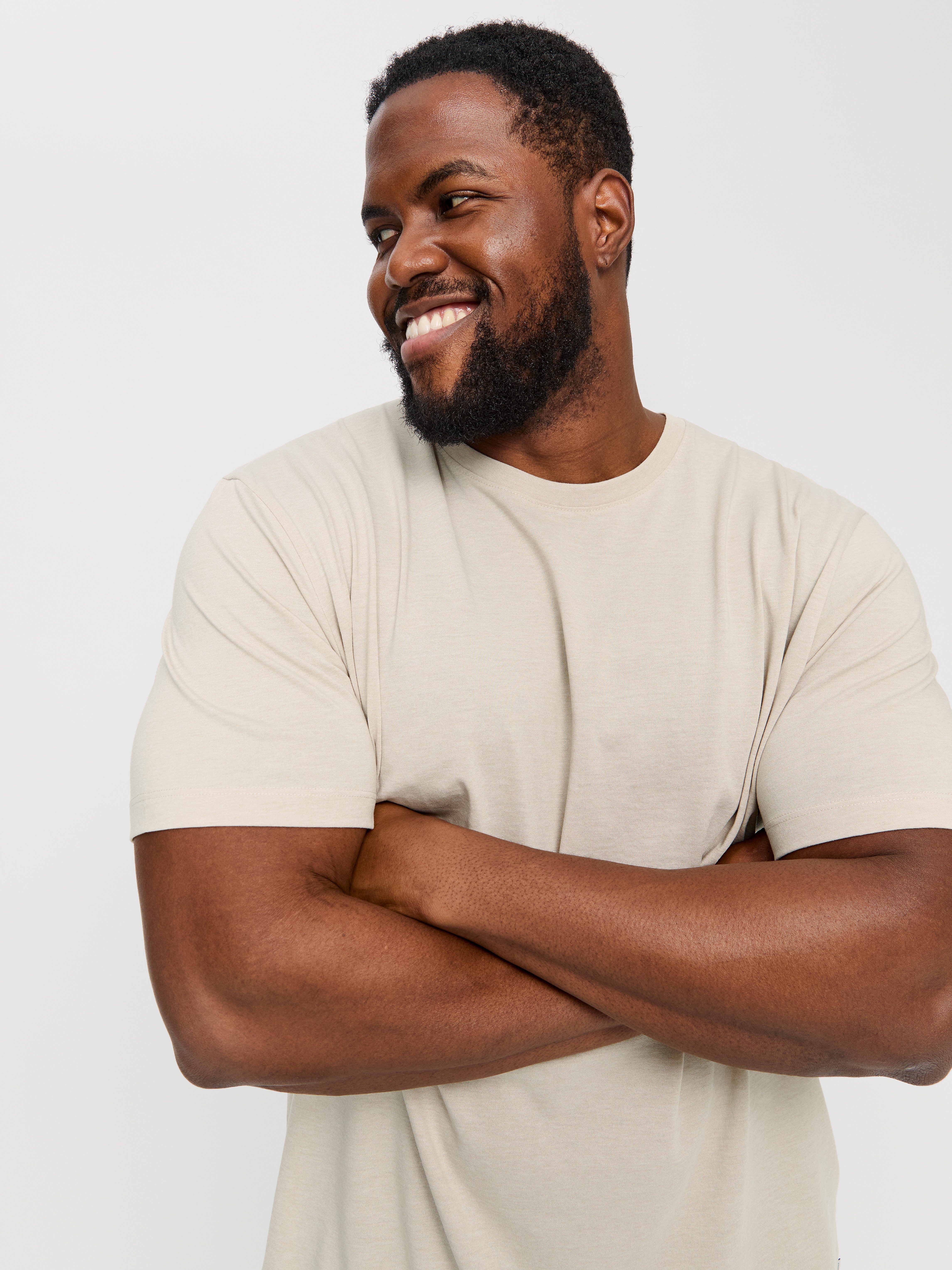 Jack & Jones PlusSize Shirt met ronde hals JJEORGANIC MEL TEE SS O-NECK NOOS PLS