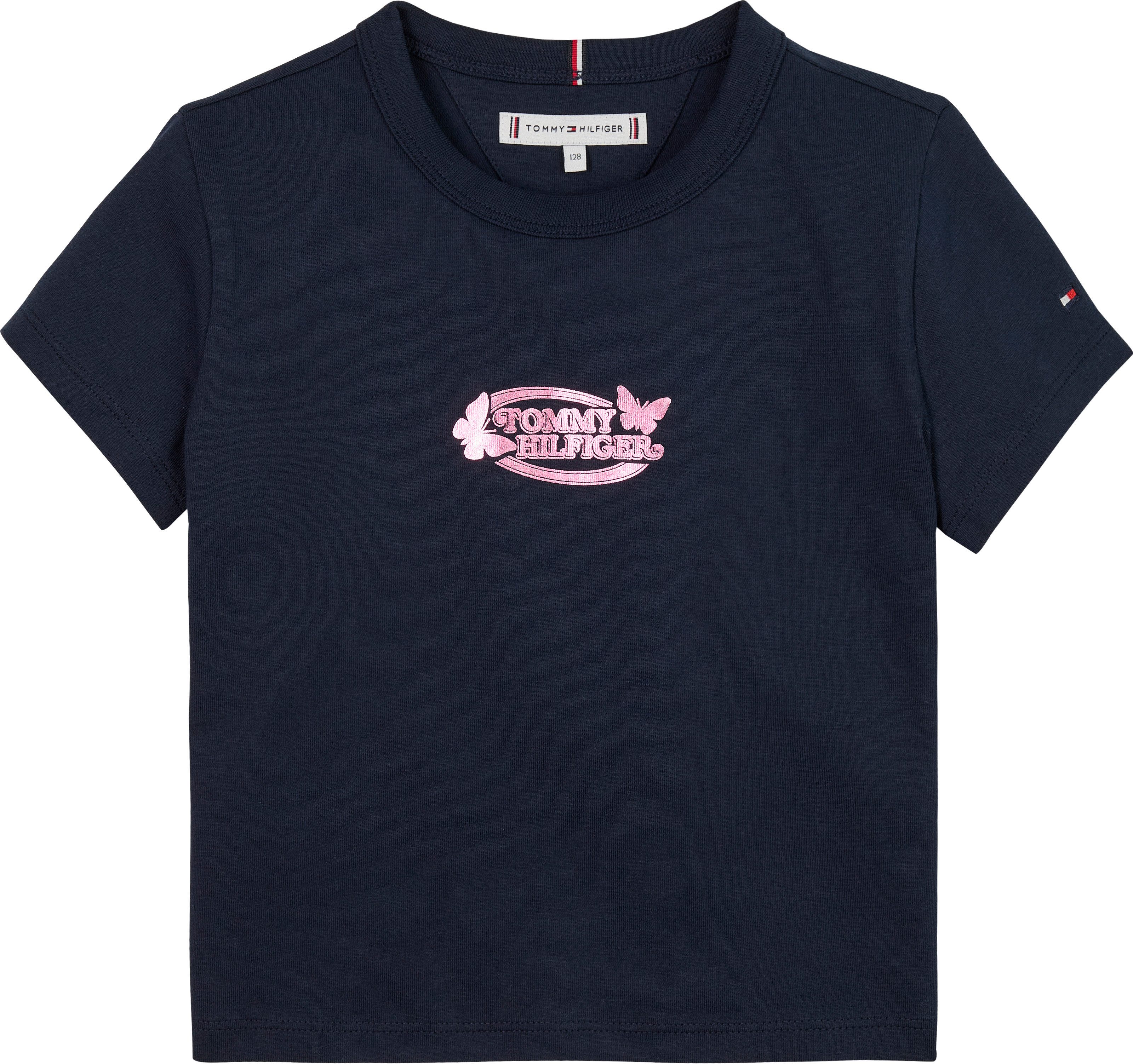 Tommy Hilfiger T-shirt BUTTERFLY GRAPHIC TEE SS voor kinderen tot 16 jaar, met glanzende print