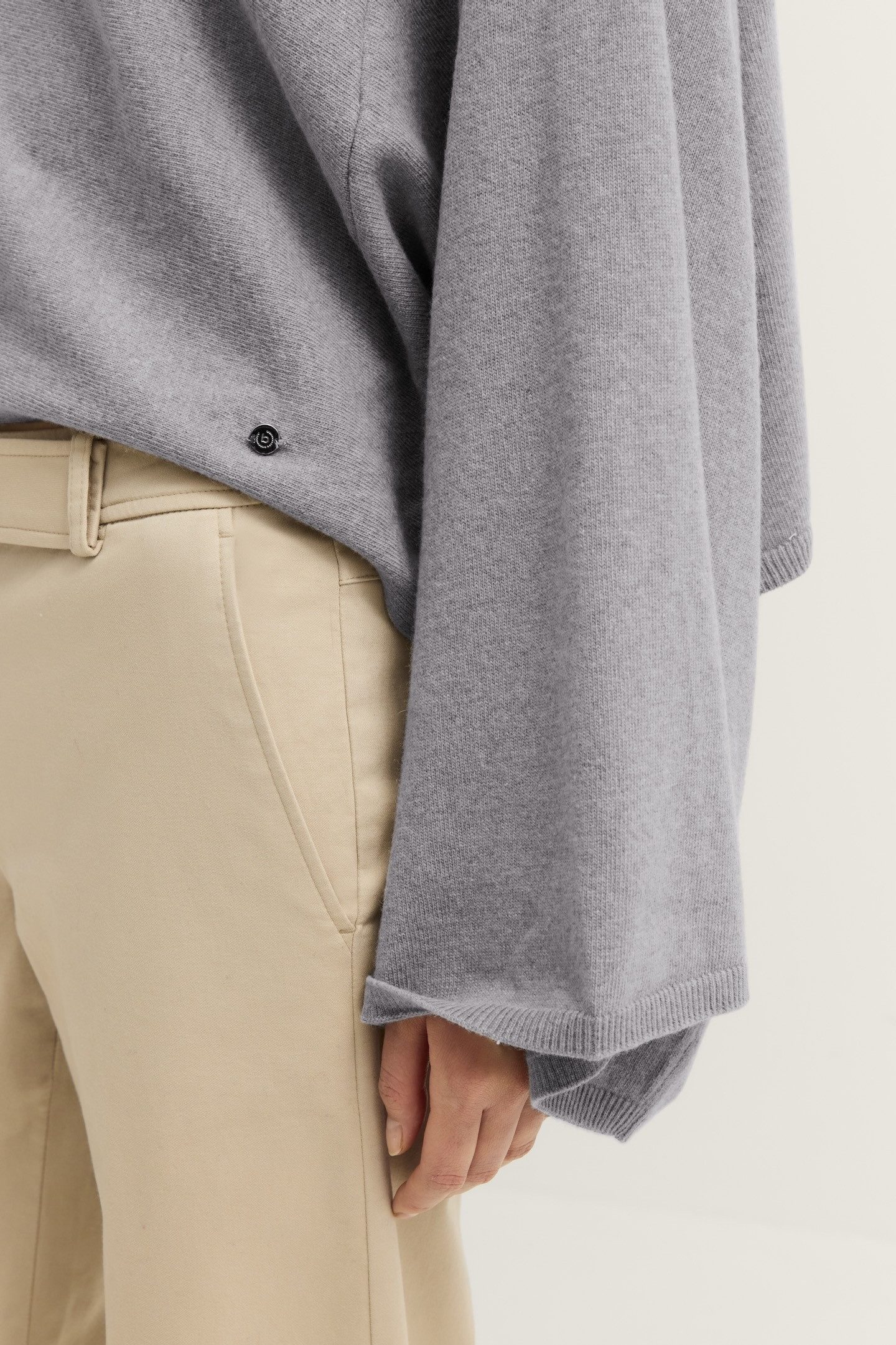 Bugatti Gebreide cape Ronde hals van wol-kasjmiermix