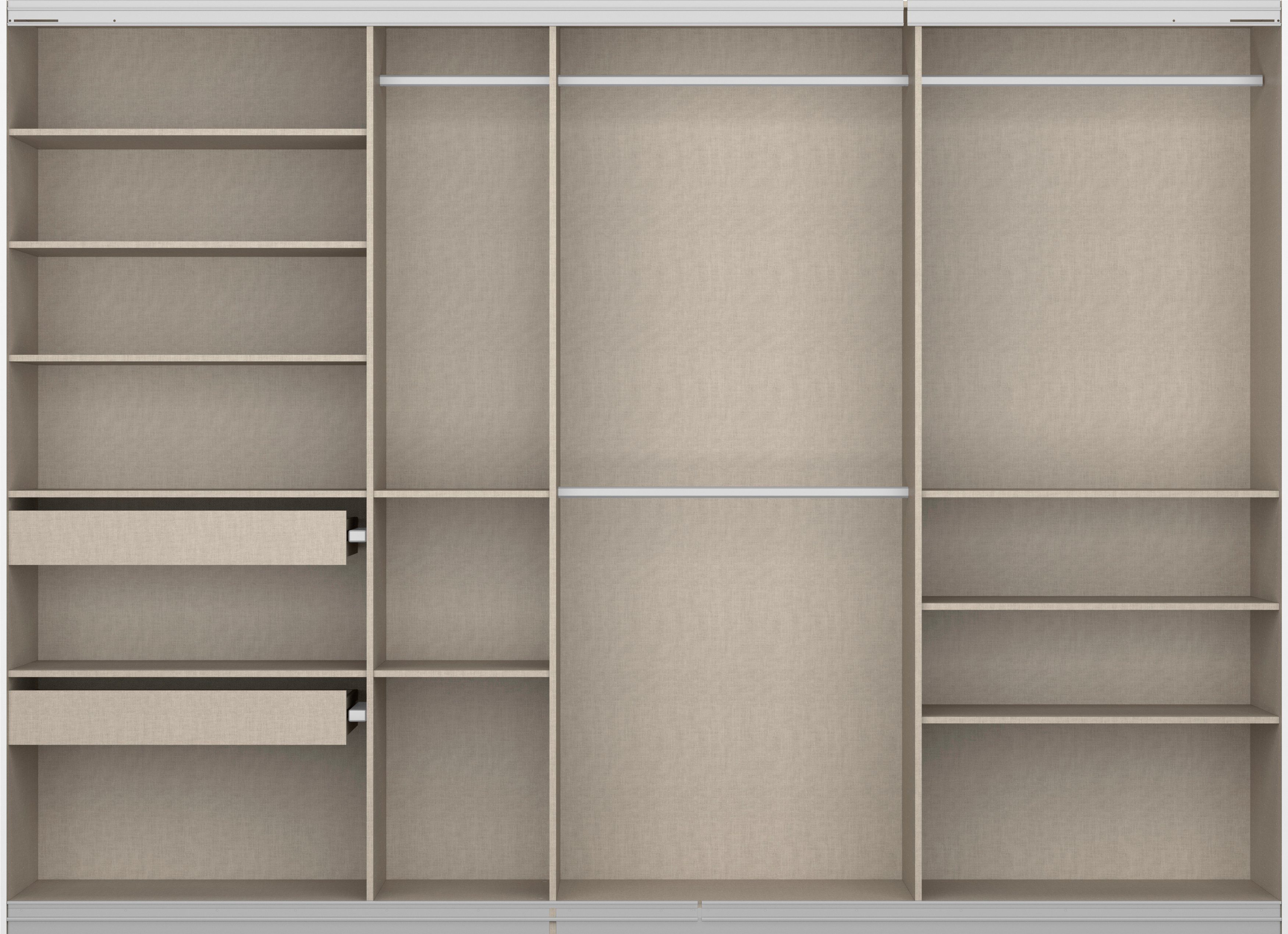 rauch Zweefdeurkast Kledingkast kast garderobe BESTSELLER KOLUNA met spiegel inclusief 2 binnenladen en extra legplanken made in germany