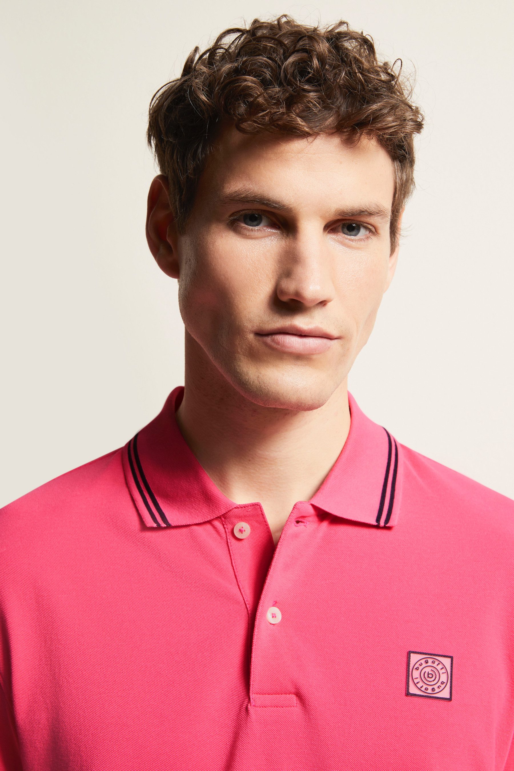 Bugatti Poloshirt met contraststrepen