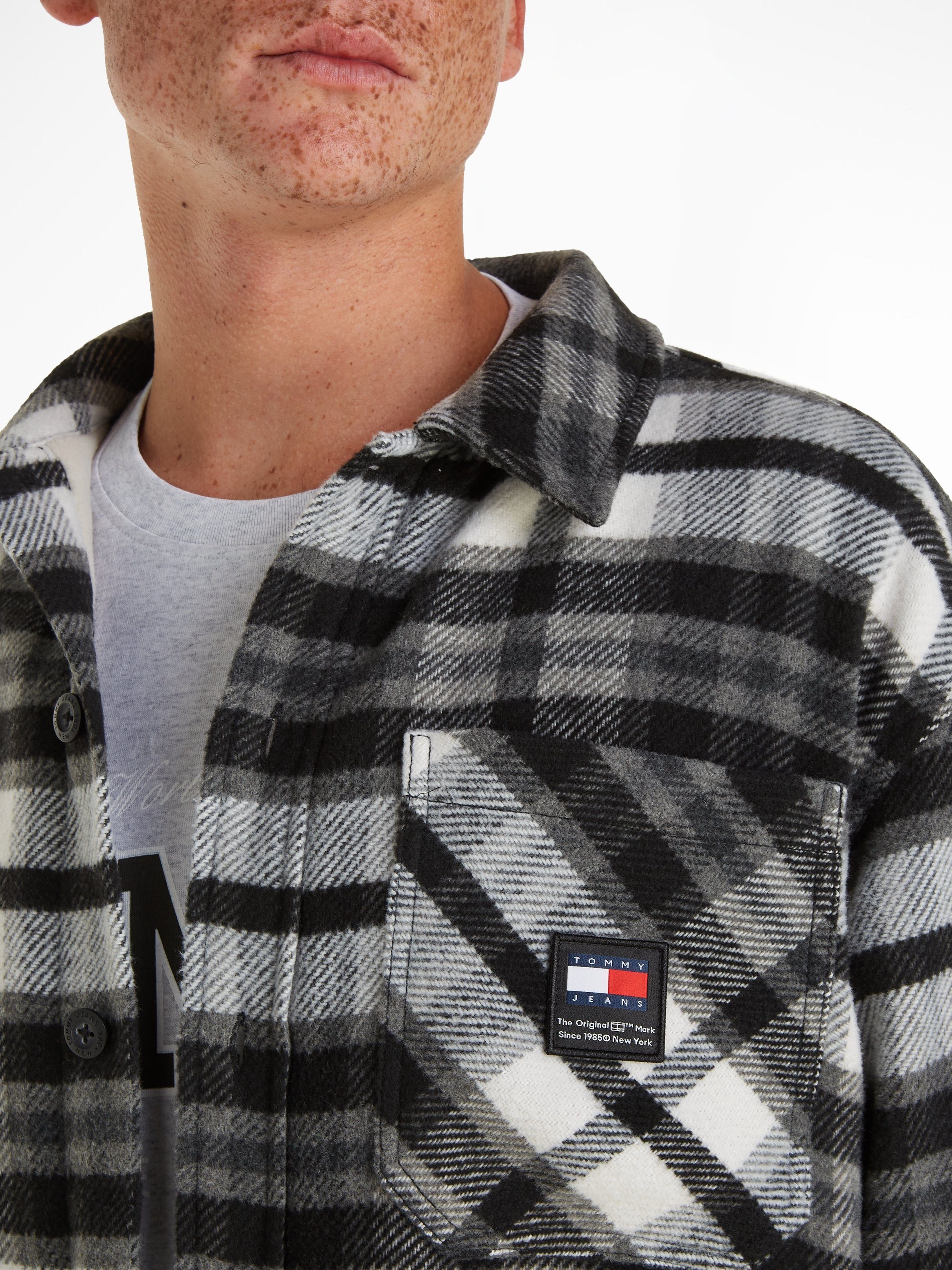 Tommy Jeans Plus Fleecehemd TJM FLEECE LINED CHECK SHIRT EXT