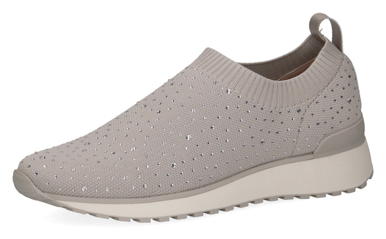 Caprice Slip-on sneakers slipper, vrijetijdsschoen, halfhoge schoen met fonkelende strass-steentjes