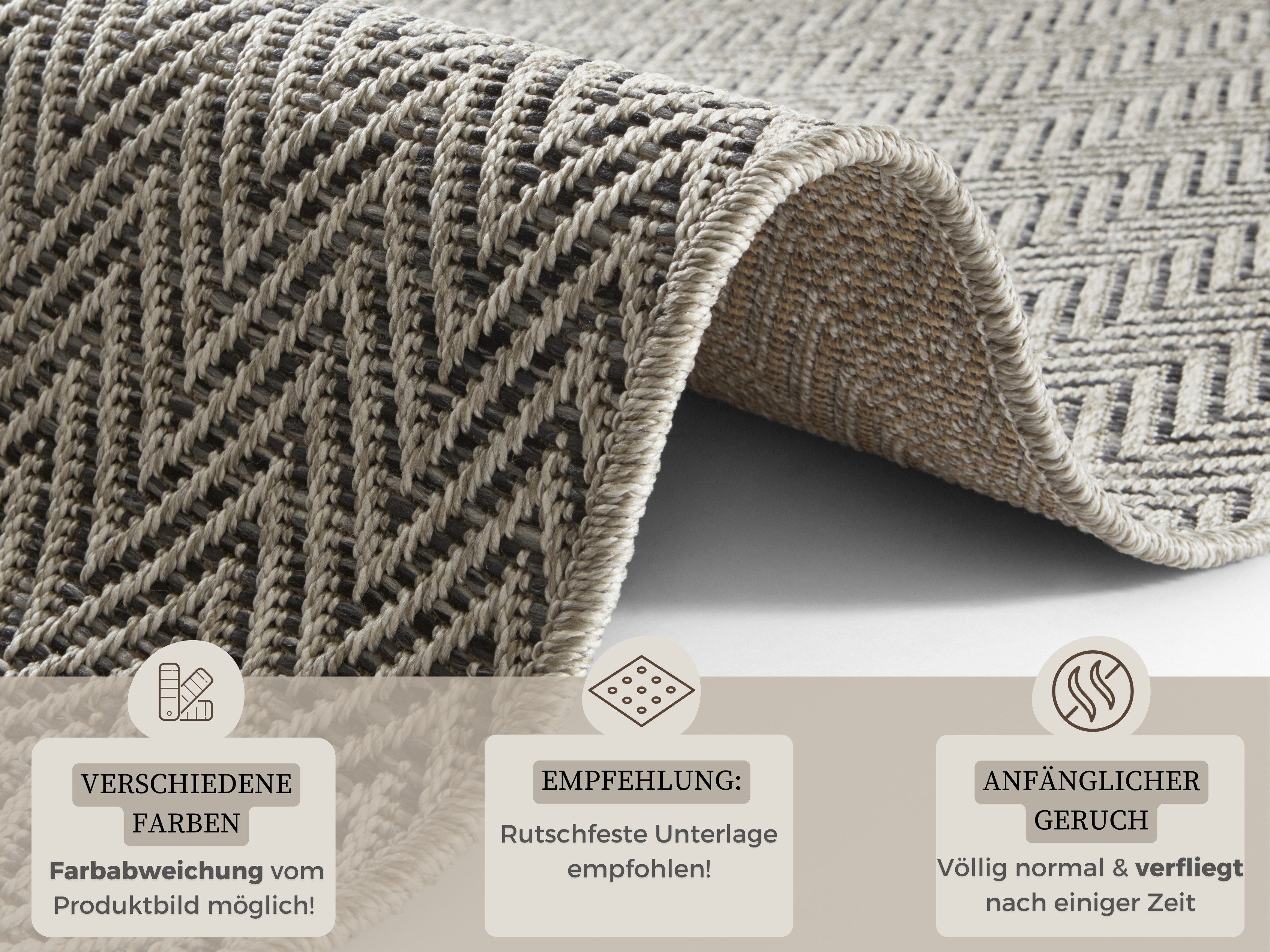 HANSE Home Loper Nature 500 Platweefsel, in- & outdoor, antislip, hal, keuken, tuin, terras