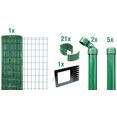 gah alberts gelast gaas fix-clip pro 81 cm hoog, 10 m, groen gecoat, om in beton te verankeren (set) groen
