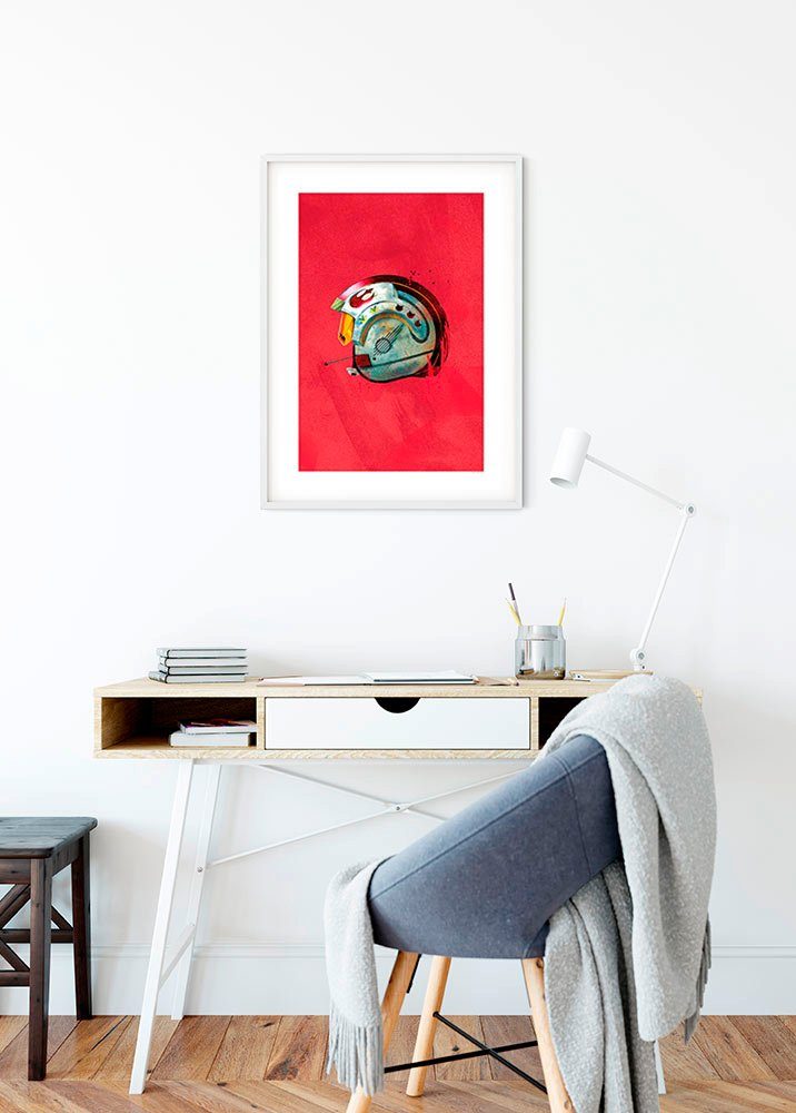 Komar Wanddecoratie Star Wars Classic Helmets Rebel piloot Wanddecoratie voor de kinderkamer - zonder lijst (1 stuk)