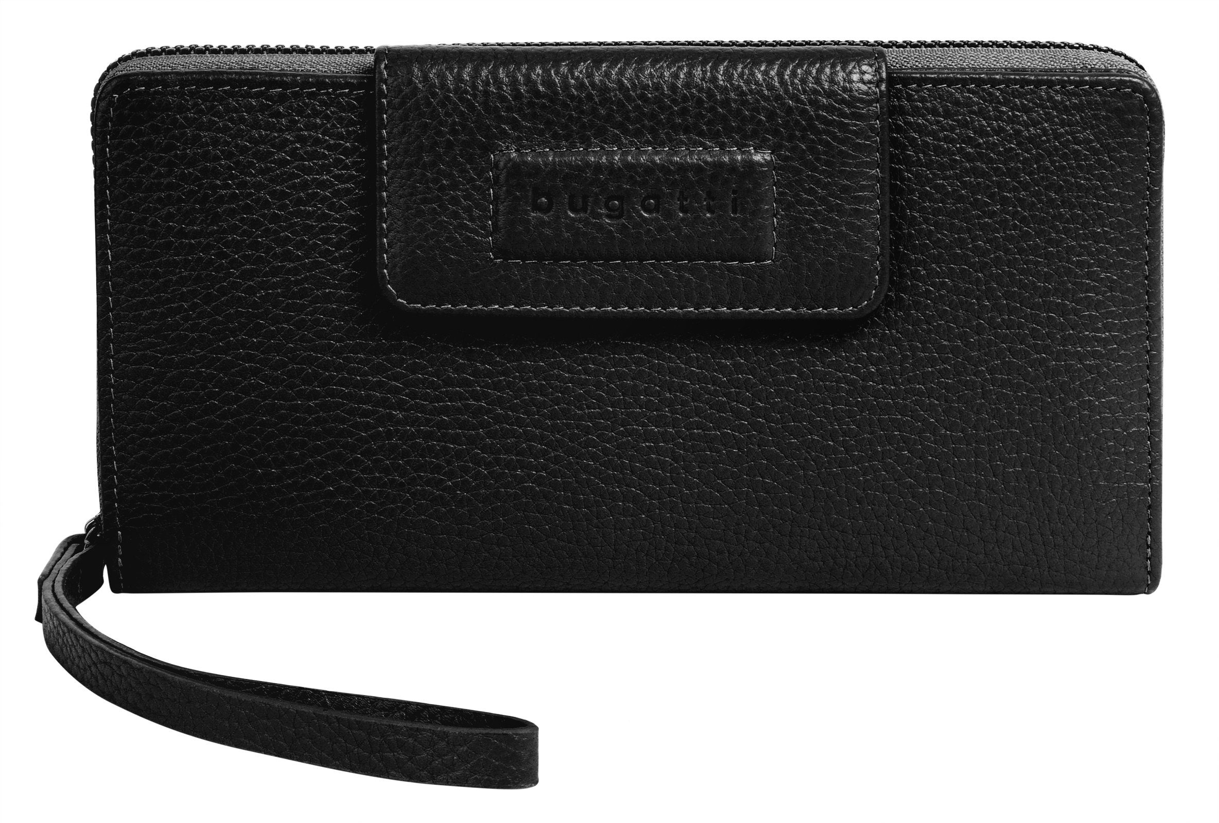 Bugatti Portemonnee Elsa echt leder unisex portemonnees maat 10 cm zwart