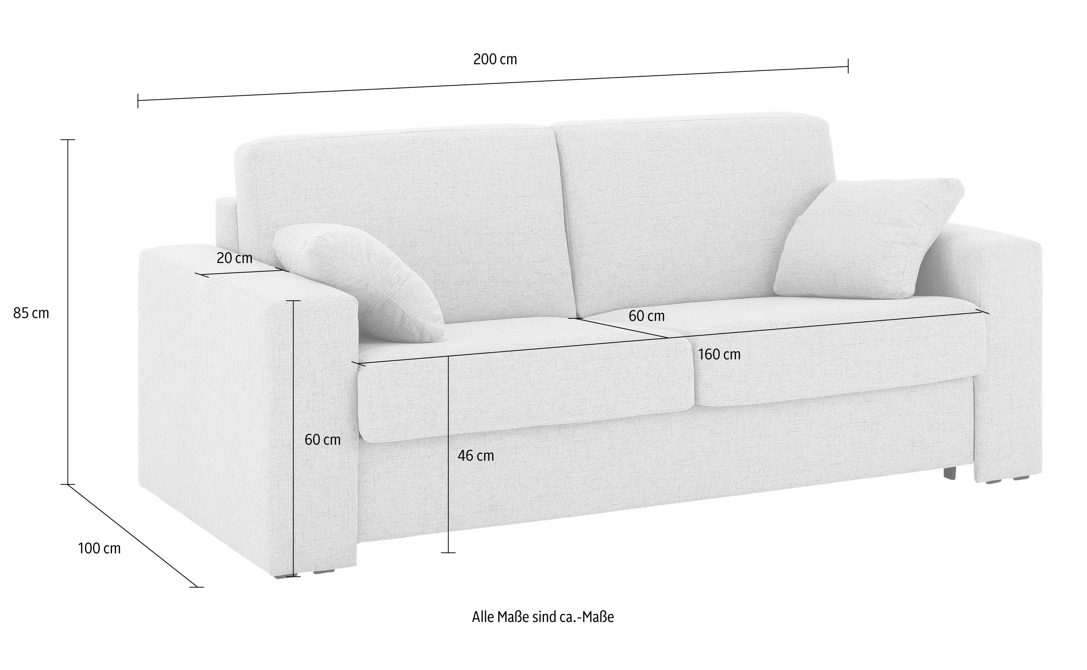 Home affaire Slaapbank Roma matras hoogte 14 cm Bedfunctie, met vering, lattenbodem, matras