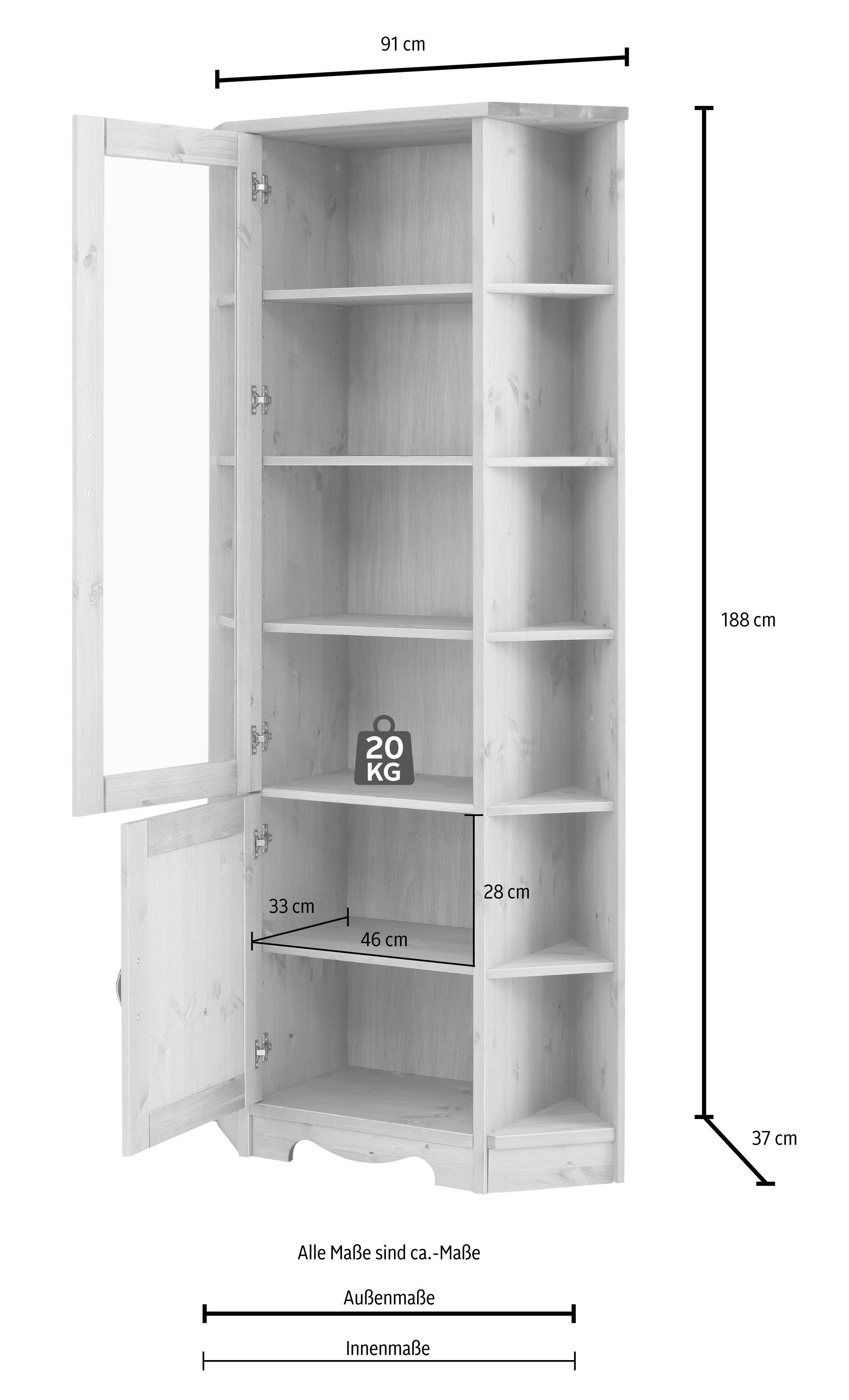 Home affaire Hoekvitrinekast Trinidad Hoogte 188 cm