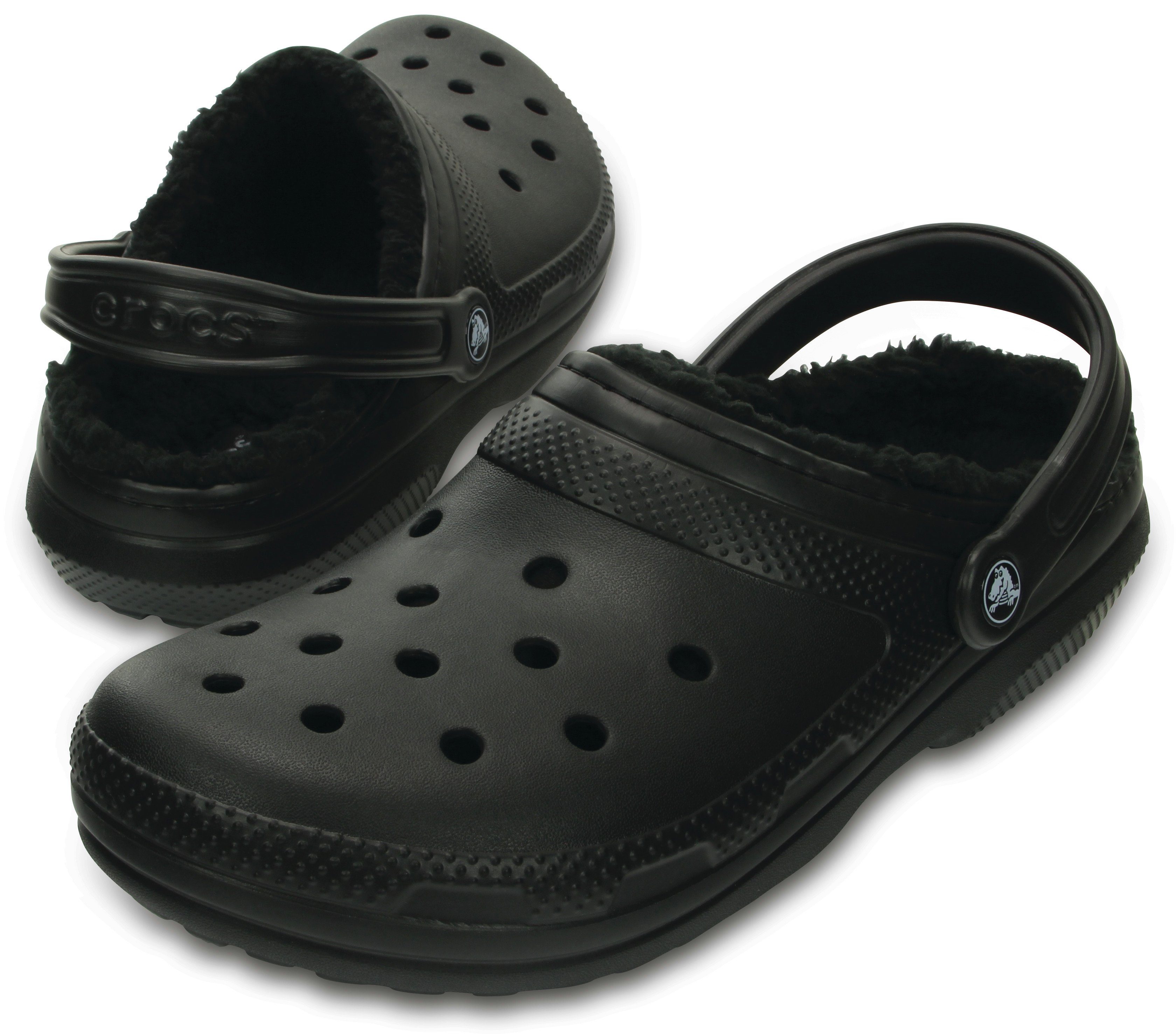 Crocs Pantoffels Classic Lined Clog , tuinschoen, slippers, klomp, met knuffelig nepleer