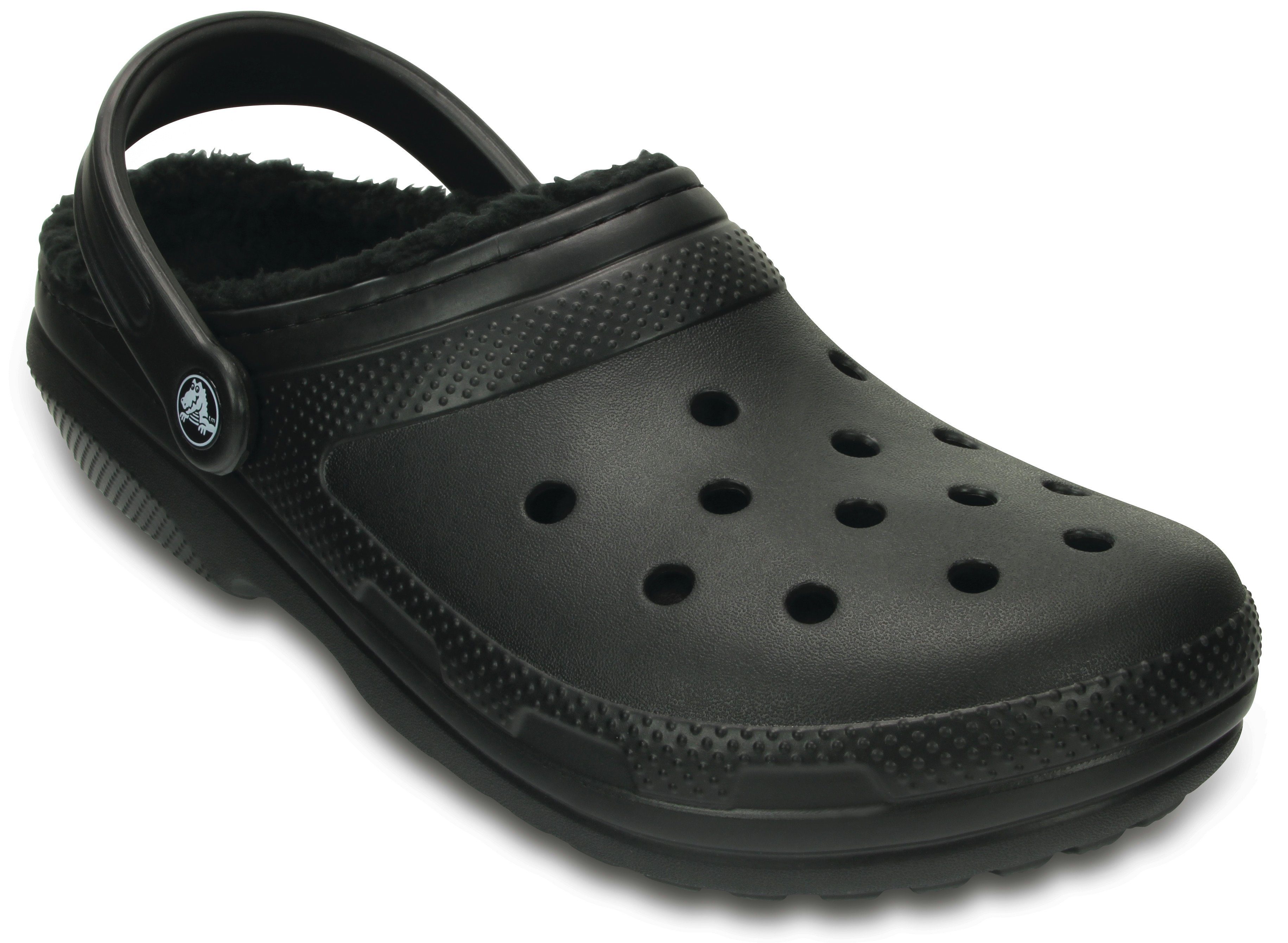 crocs pantoffels classic lined clog zwart