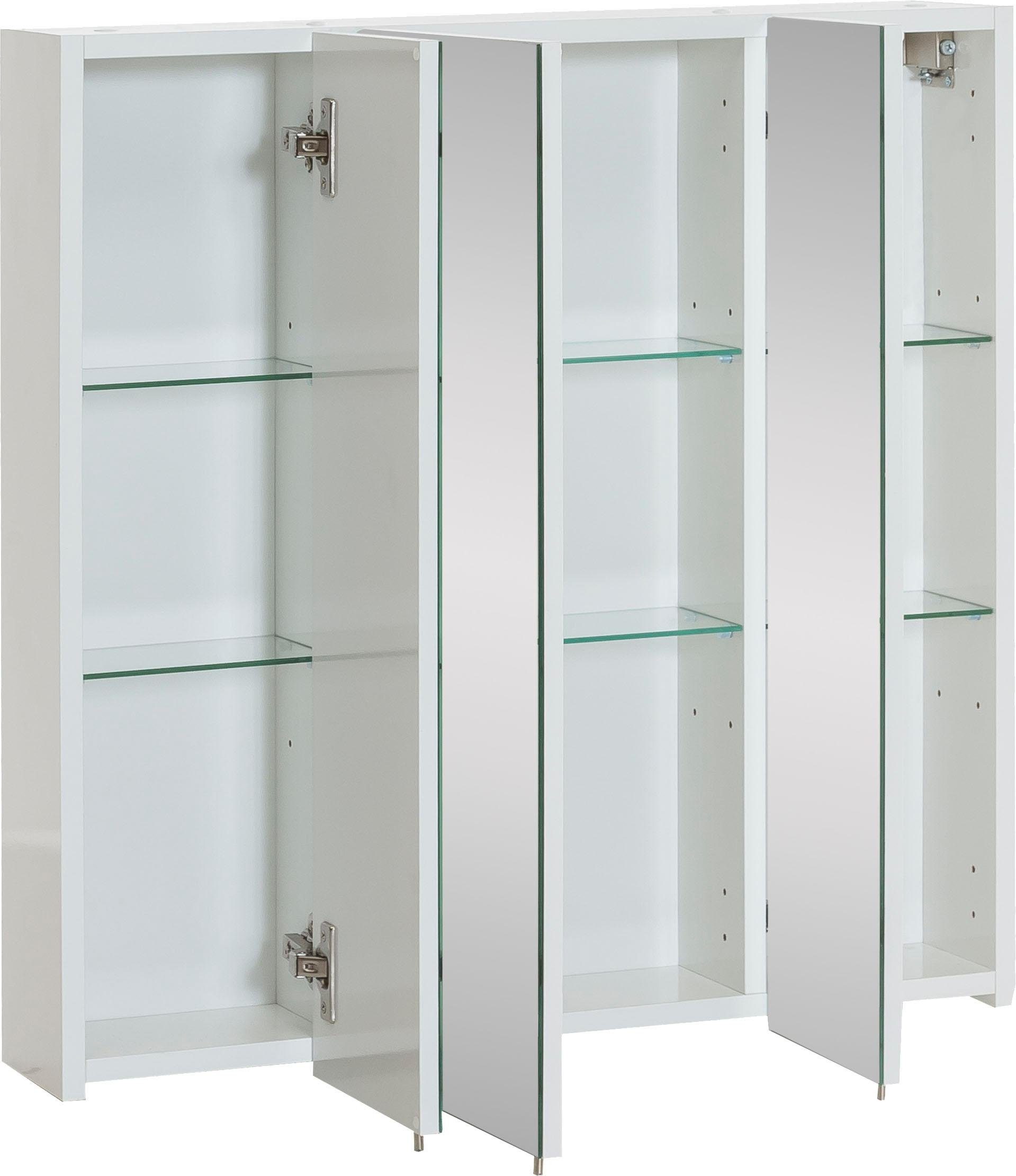 Schildmeyer Spiegelkast Basic Breedte 70 cm, 3-deurs, glasplateaus, Made in Germany