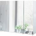 schildmeyer spiegelkast basic breedte 90 cm, 3-deurs, glasplateaus, made in germany wit