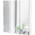 schildmeyer spiegelkast basic breedte 60 cm, 2-deurs, glasplateaus, made in germany wit