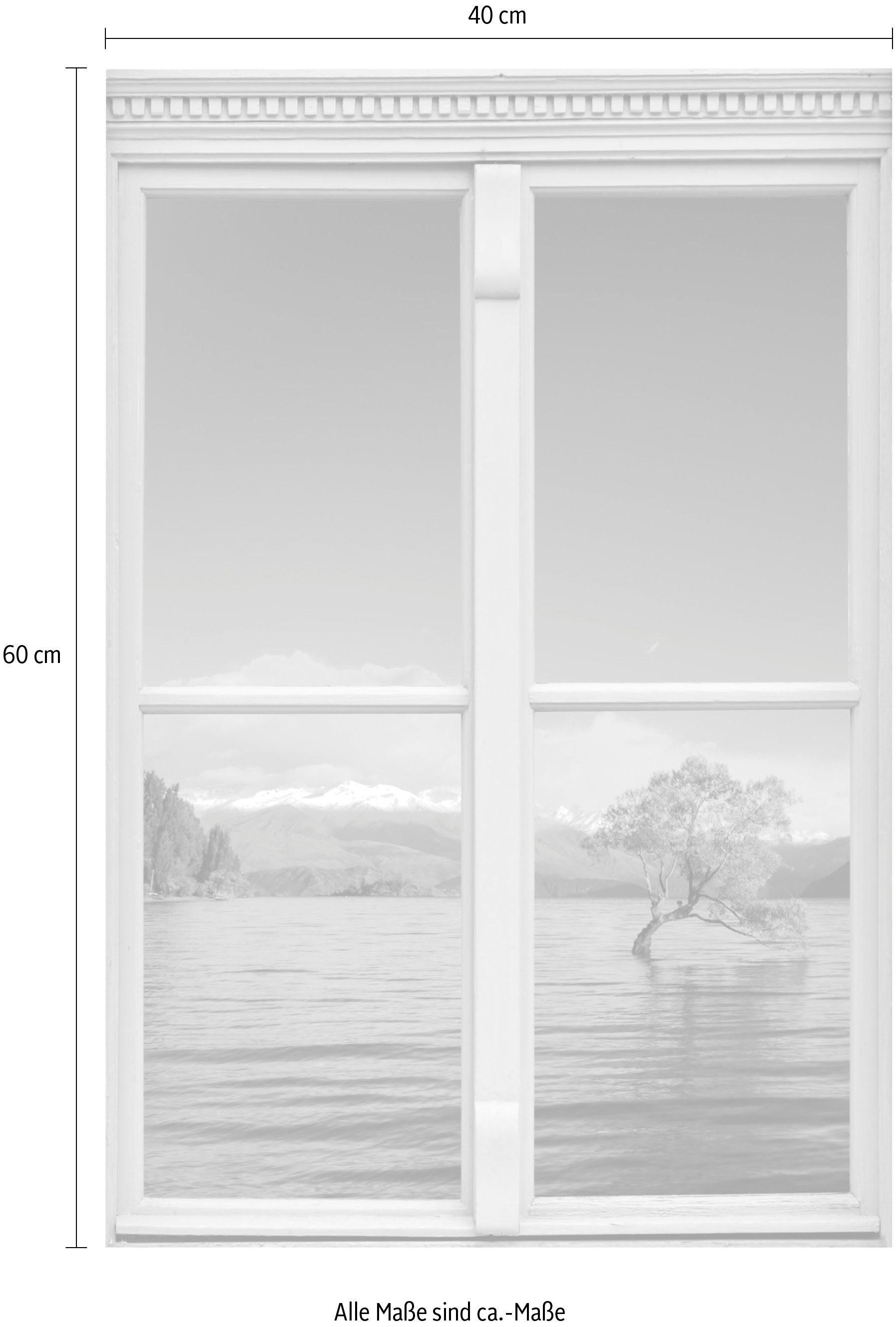 queence Wandfolie Meer Muursticker, muurdecoratie, zelfklevend, 3D, raam