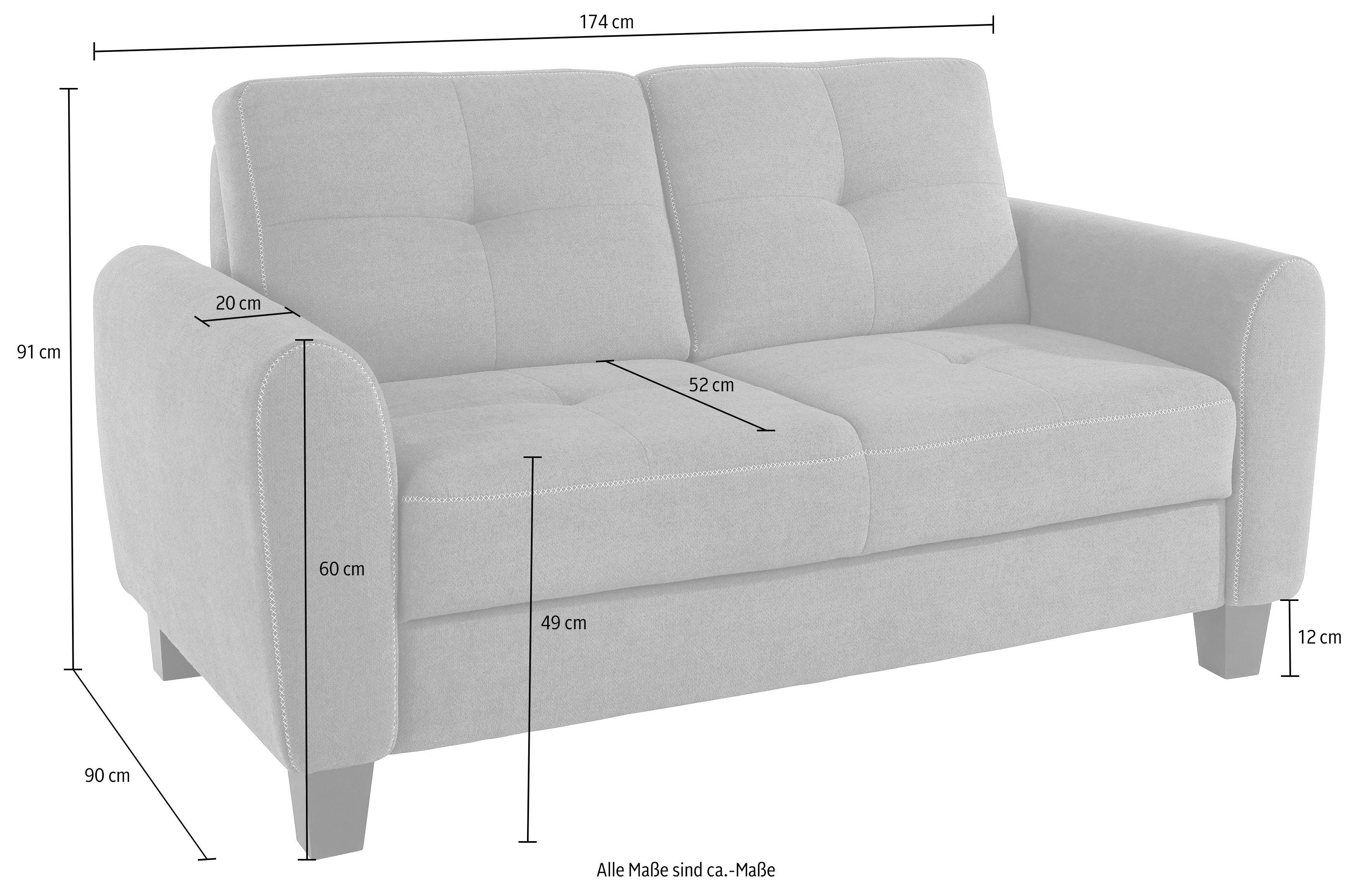 sit&more 2-zitsbank Varese inclusief binnenvering