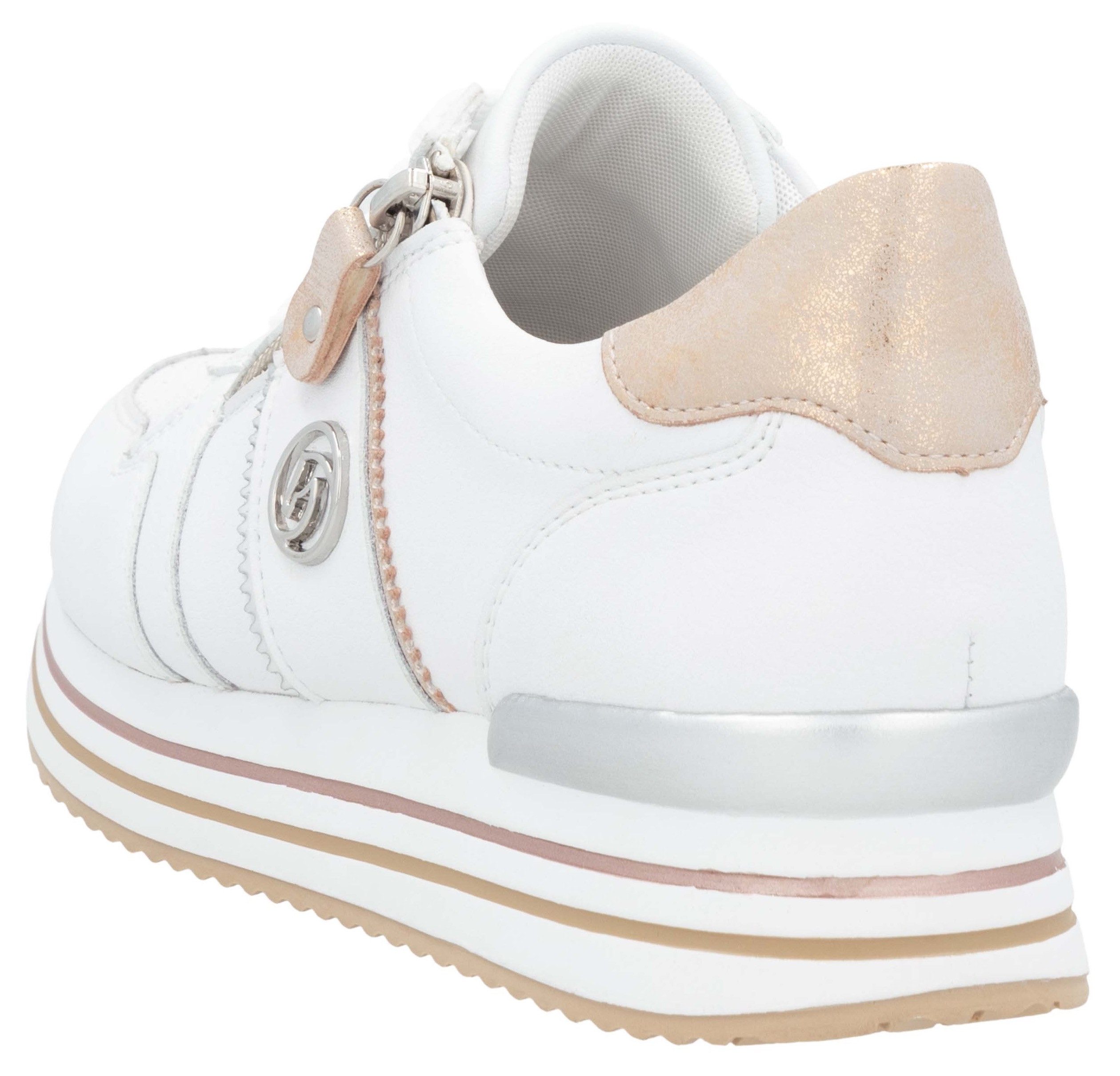 Remonte Plateausneakers , vrijetijdsschoen, lage schoen, veterschoen met zijrits