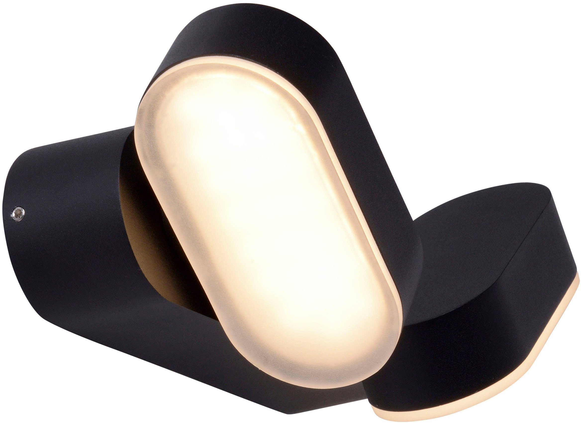 näve Ledwandlamp voor buiten Motus 2 beweegbare lichtblokken incl. 60 led zwart warmwit ip 54 (1 stuk)