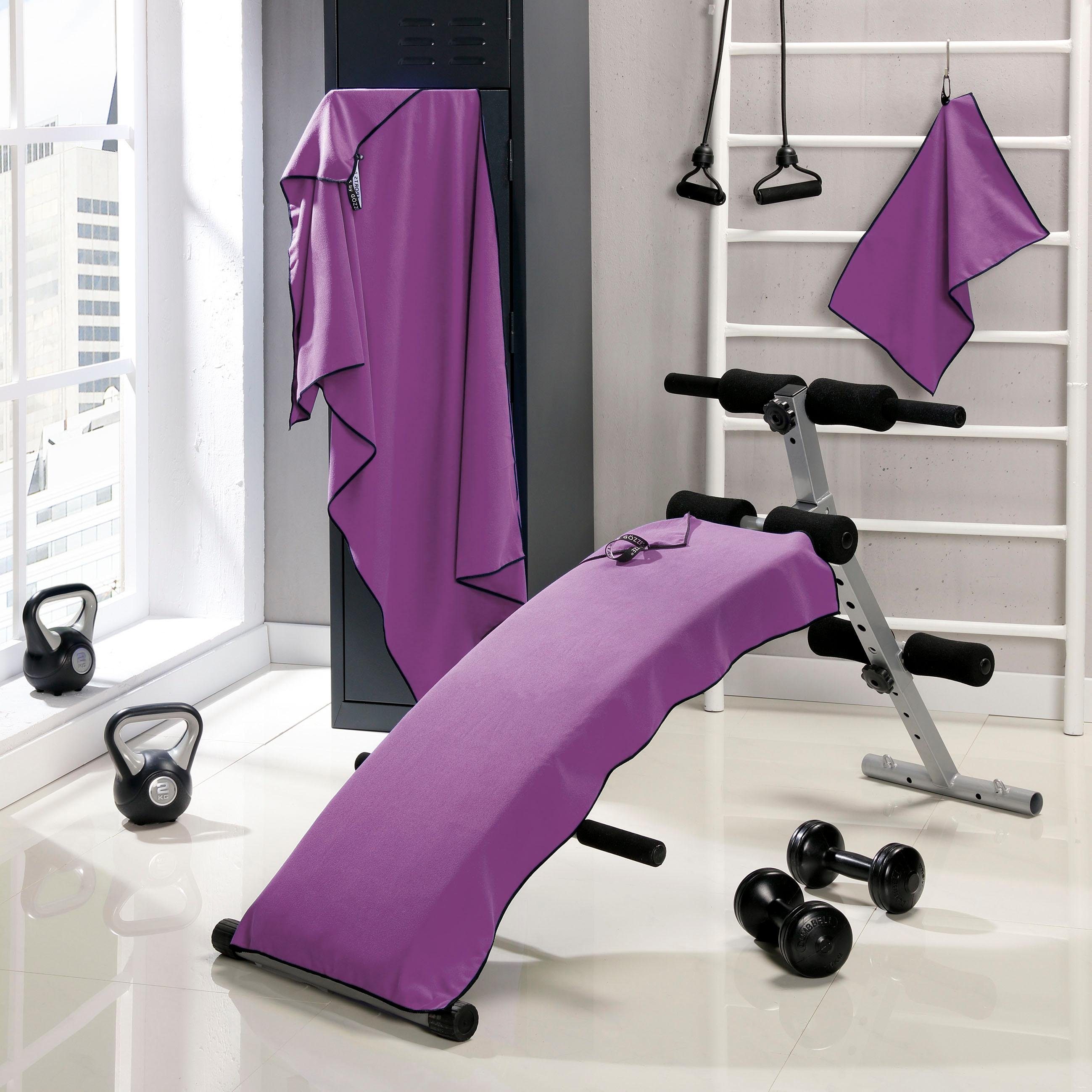 Gözze Handdoekenset Sports by Gözze Sporthanddoek, 3-delige set, sneldrogend, ideaal voor sport & reizen (set, 3 stuks) handdoeken paars