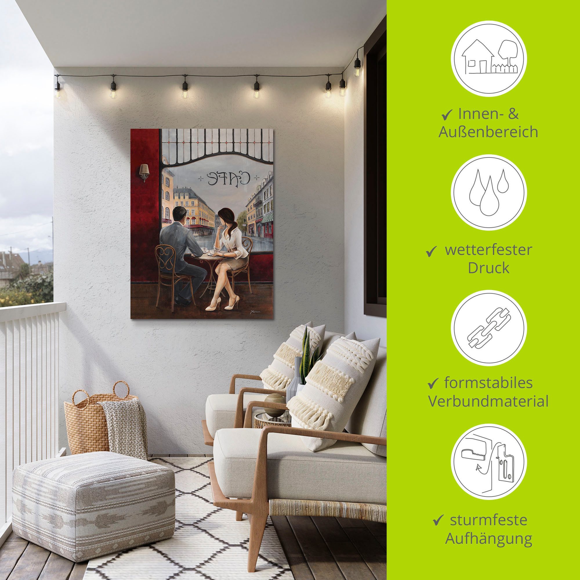 Artland Artprint Koffie als artprint van aluminium, artprint voor buiten, artprint op linnen, poster, muursticker