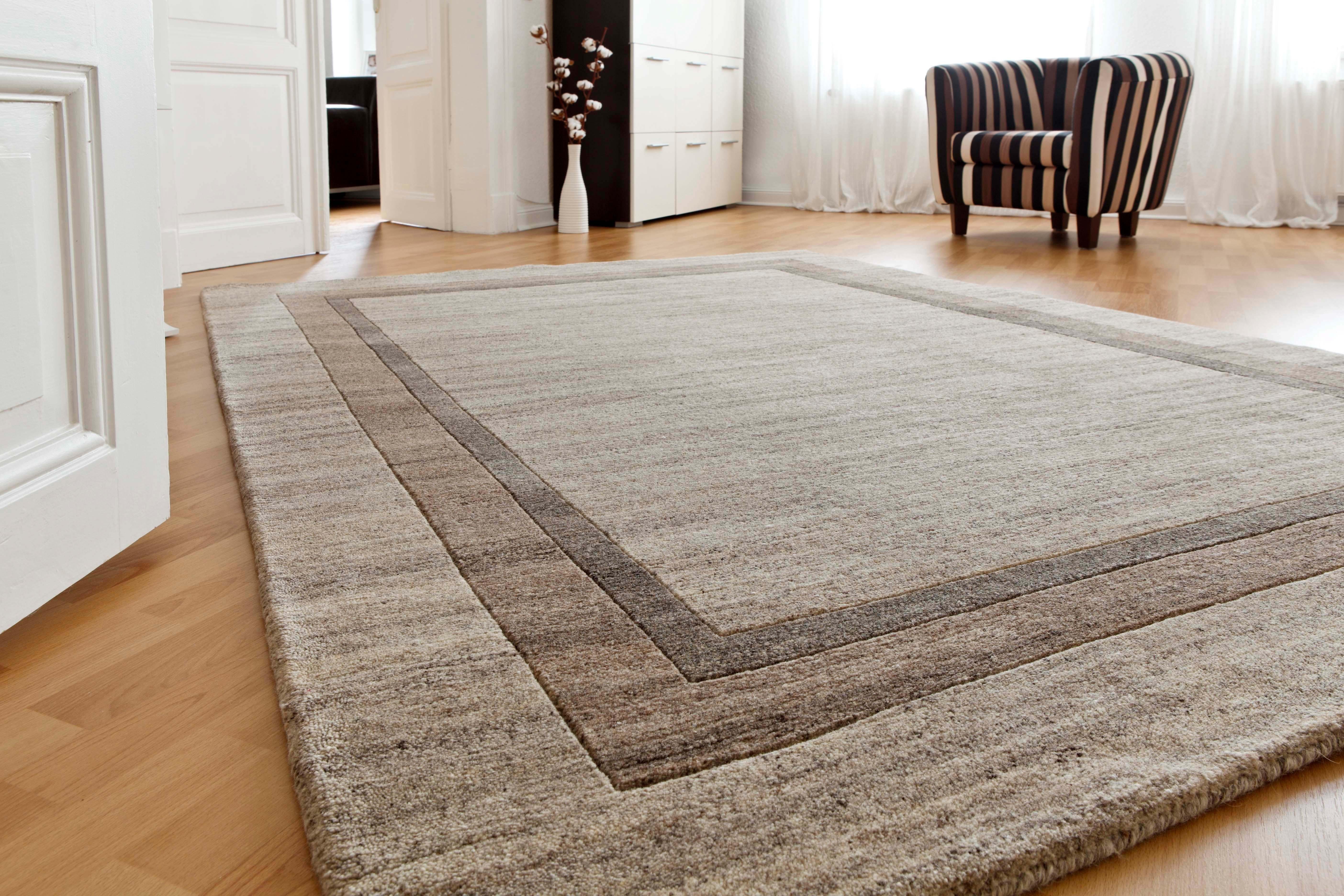 LUXOR living Wollen kleed Lethbridge zuivere wol, met de hand geknoopt, met randdessin, woonkamer