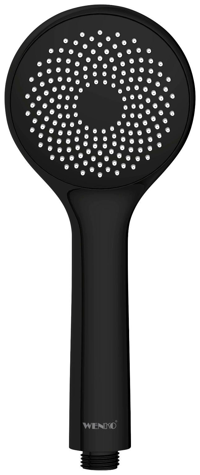 WENKO Handsproeier Watersaving Mat zwart, Ø 9,5 cm (1-delig) douchekoppen zwart