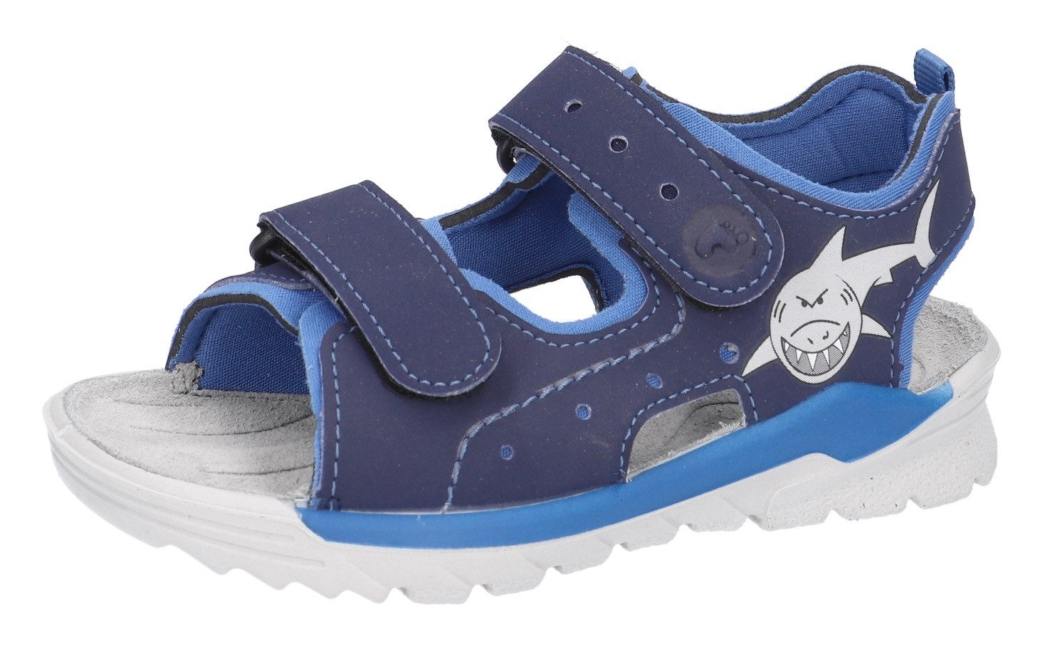 Ricosta Sandalen Surf WMS: gemiddeld , klett-sandaal in retro-look, haai-motief, maat sjabloon te downloaden