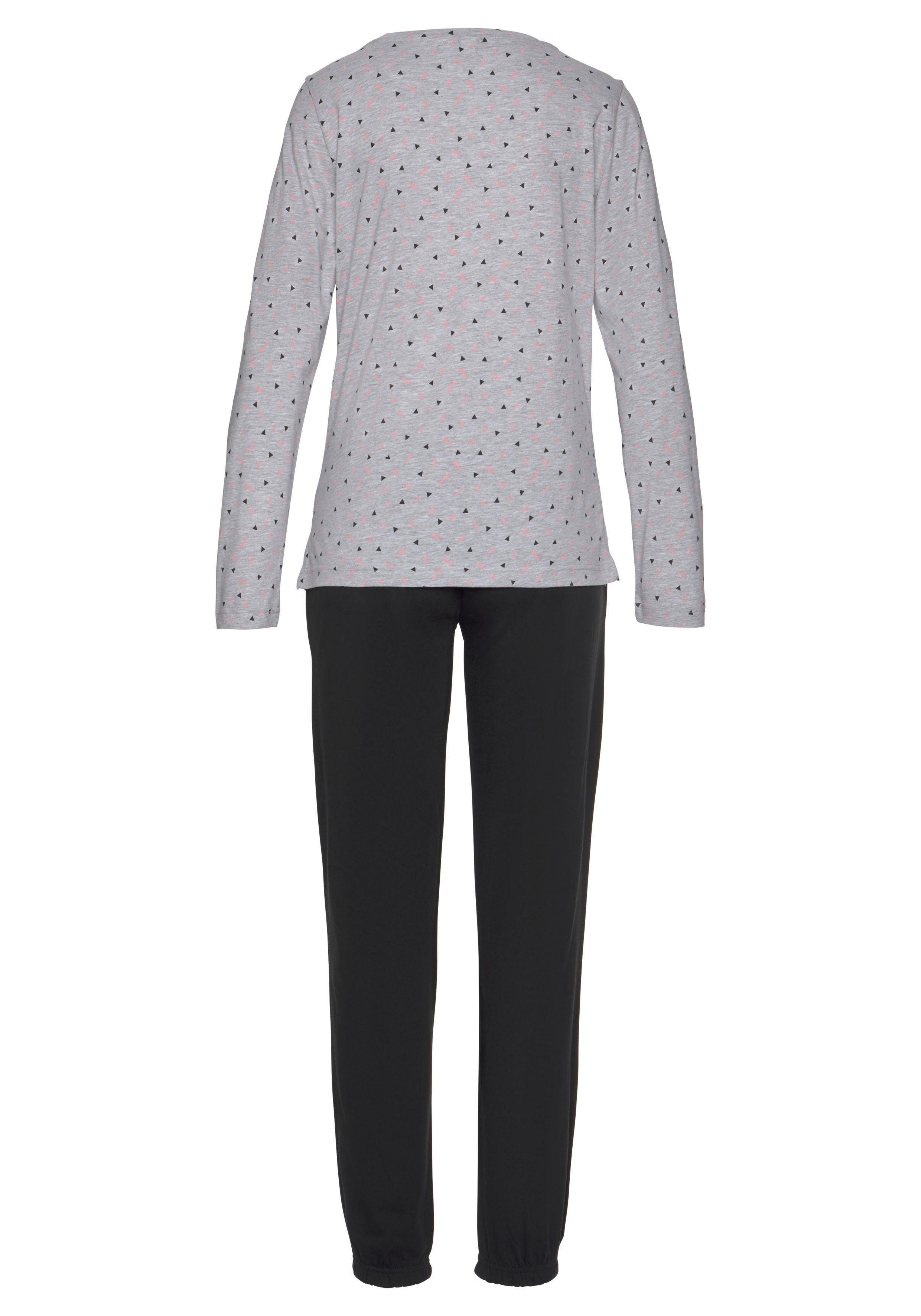 Vivance Dreams Pyjama met gedessineerde longsleeve (2-delig, 1 stuk)