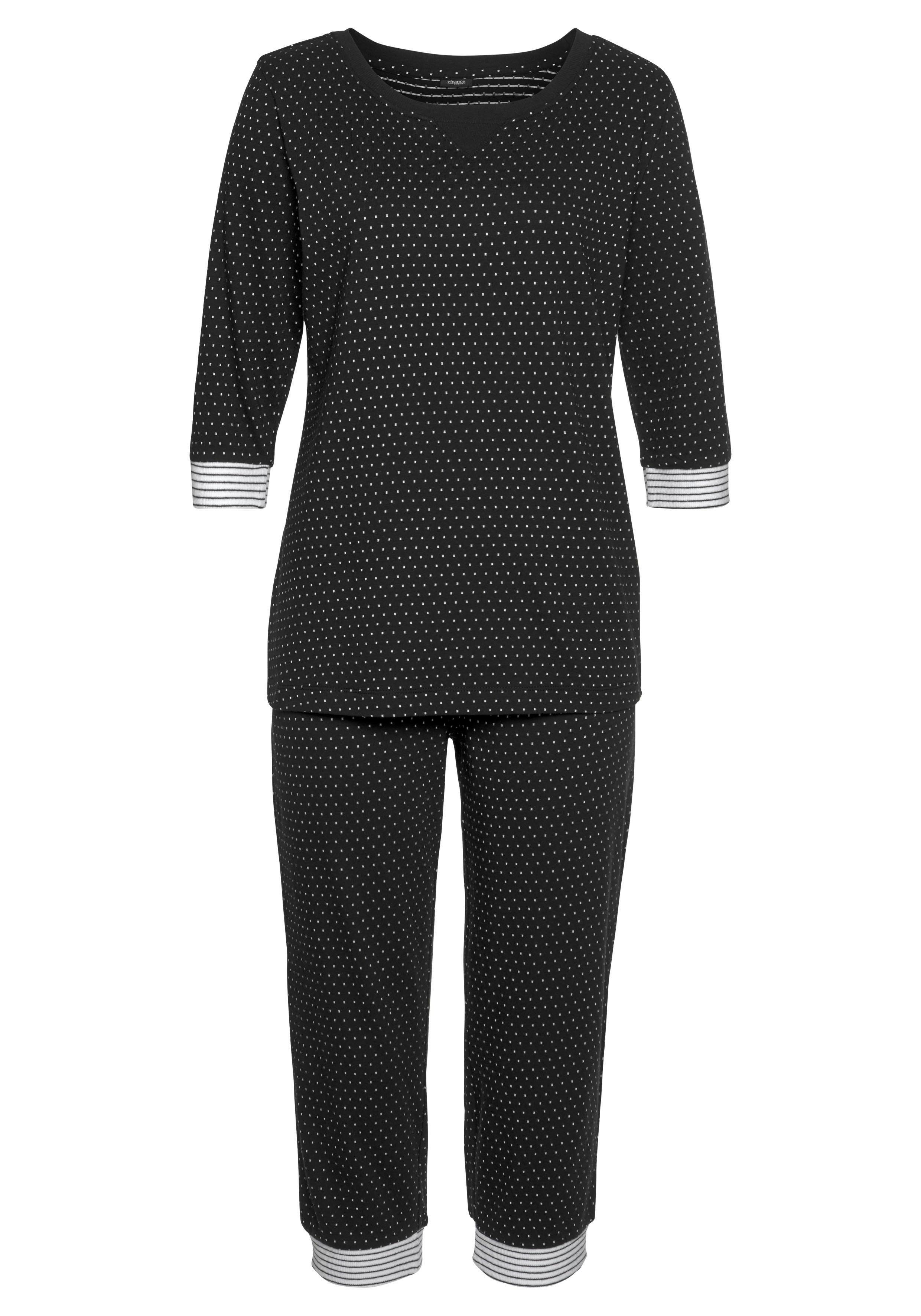 Vivance Dreams Capripyjama met stippen- en streepdessin (2-delig, 1 stuk)