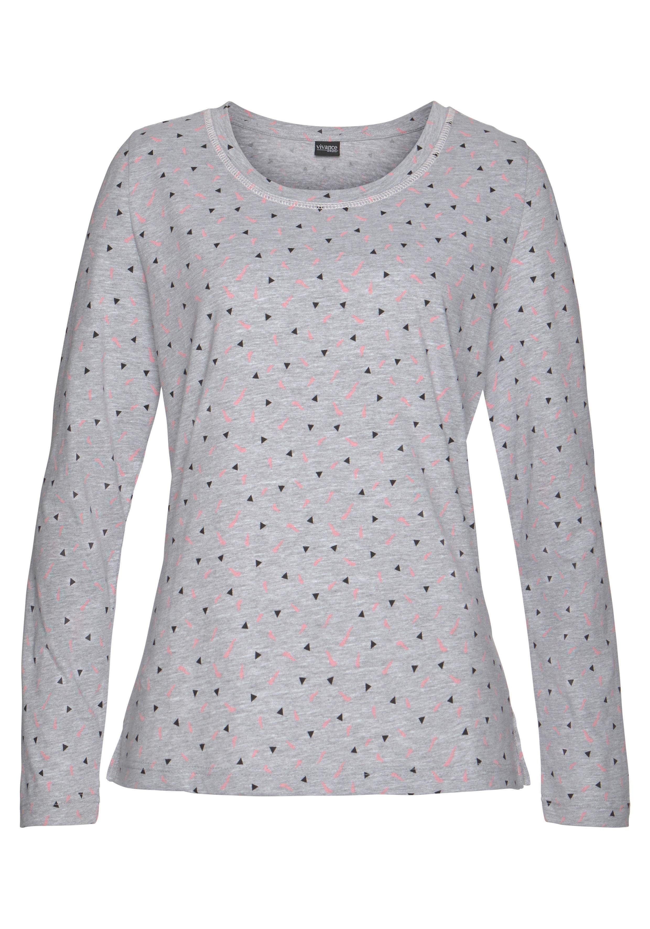 Vivance Dreams Pyjama met gedessineerde longsleeve (2-delig, 1 stuk)