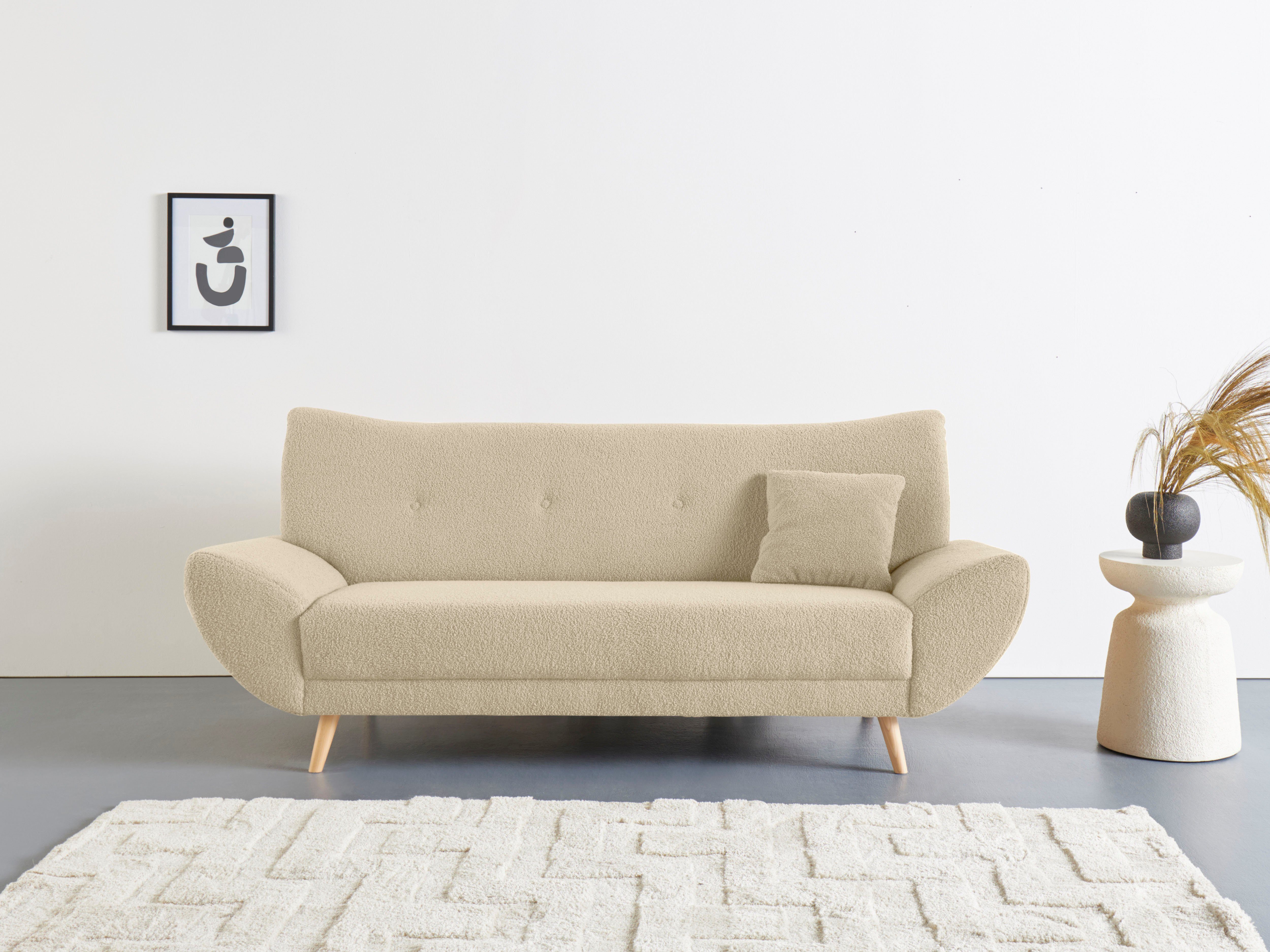 Home affaire 3-zitsbank BASTA bruin, 3-zitsbanken, 205 cm