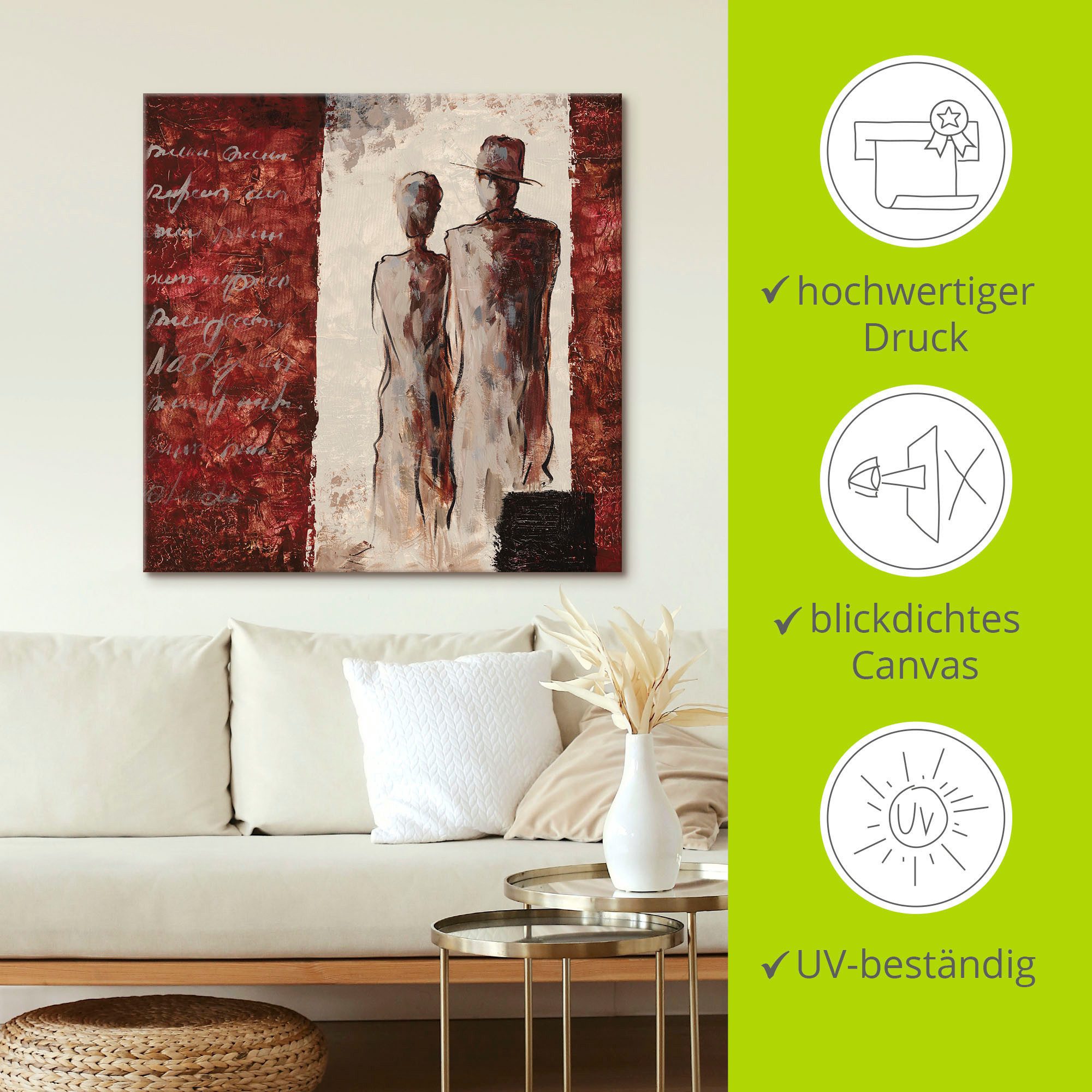 Artland Artprint op linnen Paar gespannen op een spieraam