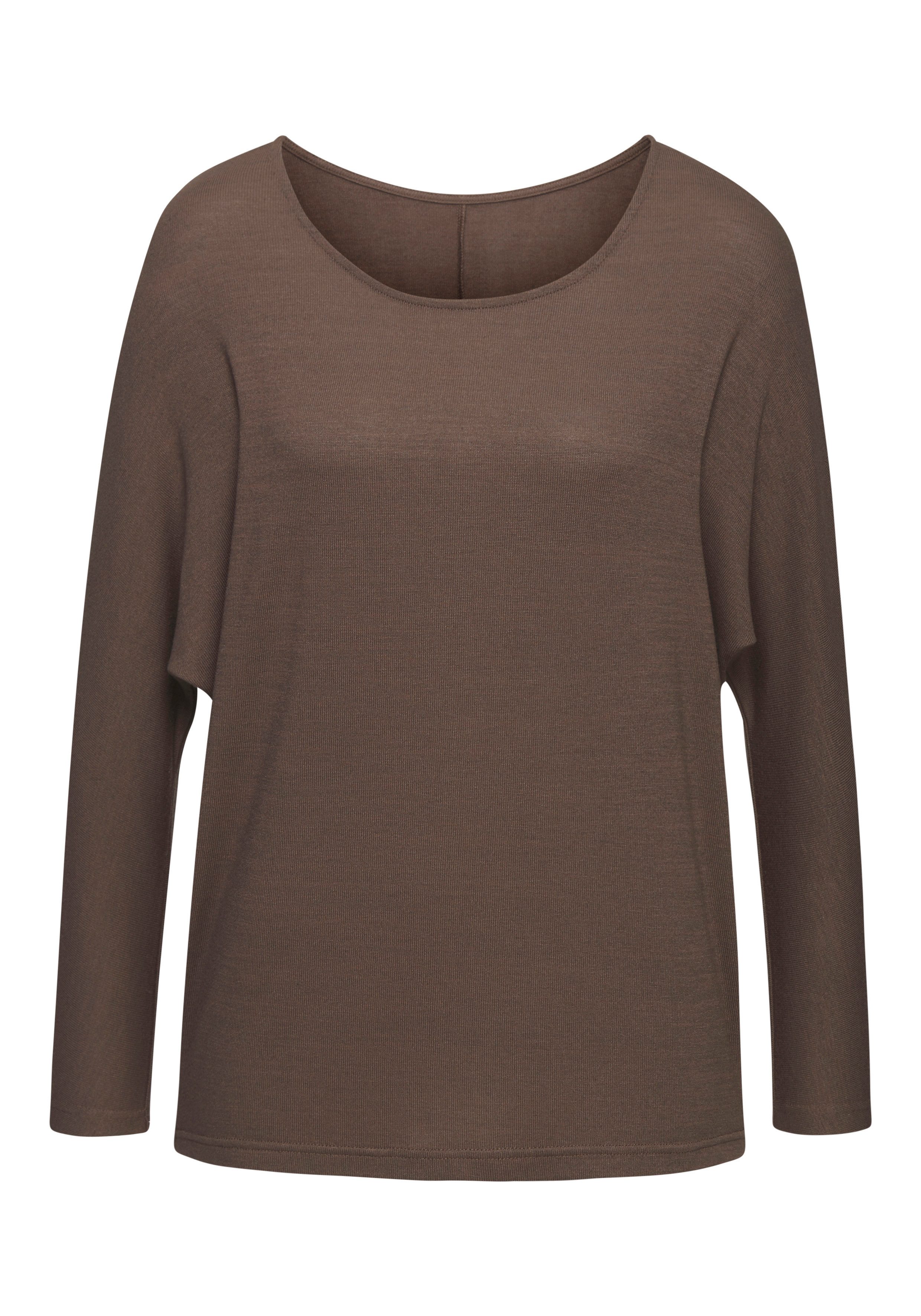 Lascana Shirt met lange mouwen Met vlindermouwen van zacht viscose-fijntricot