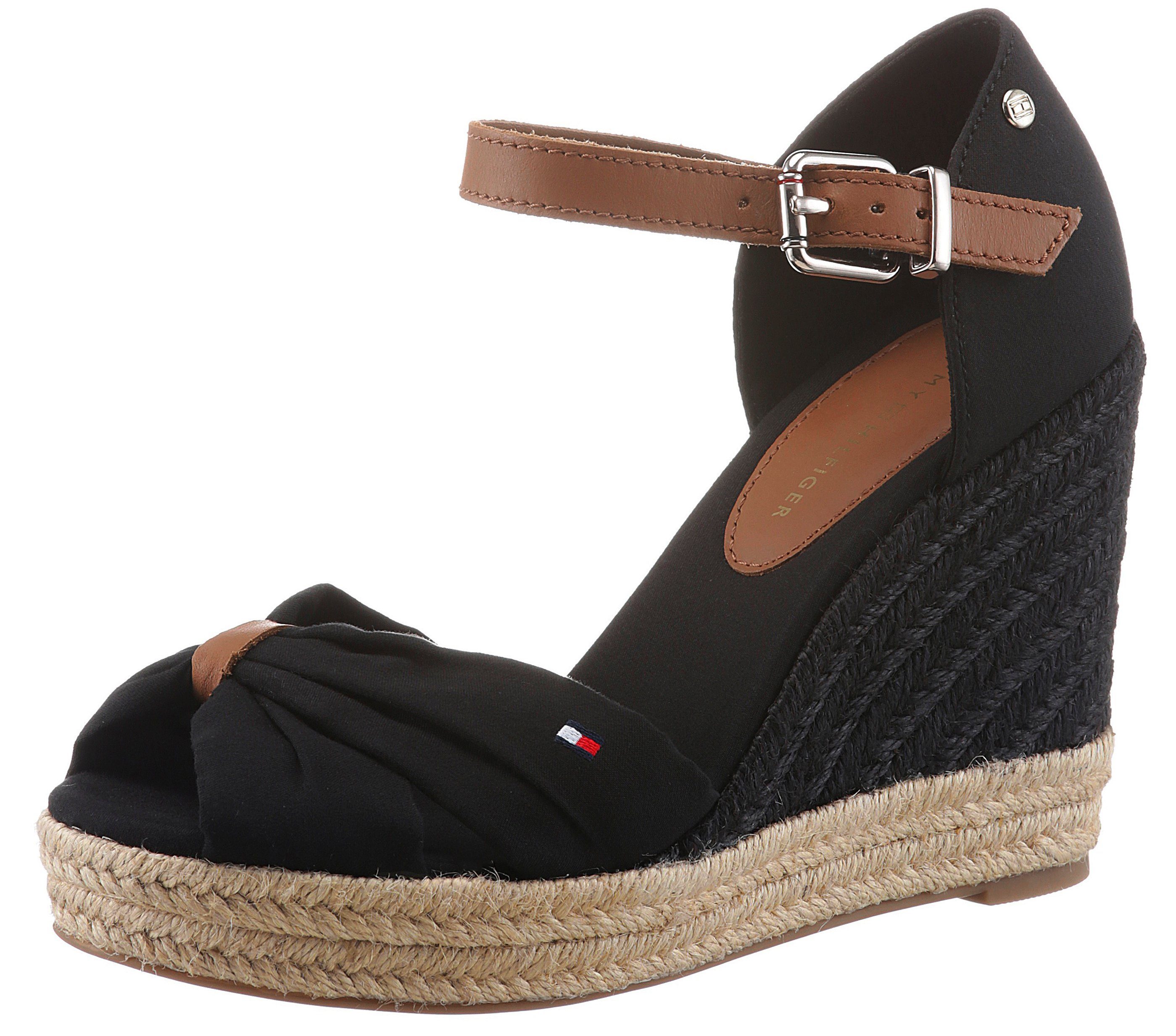 Tommy Hilfiger Highheel sandaaltjes BASIC OPENED TOE HIGH WEDGE zomerschoen, sandaal, sleehak, met...