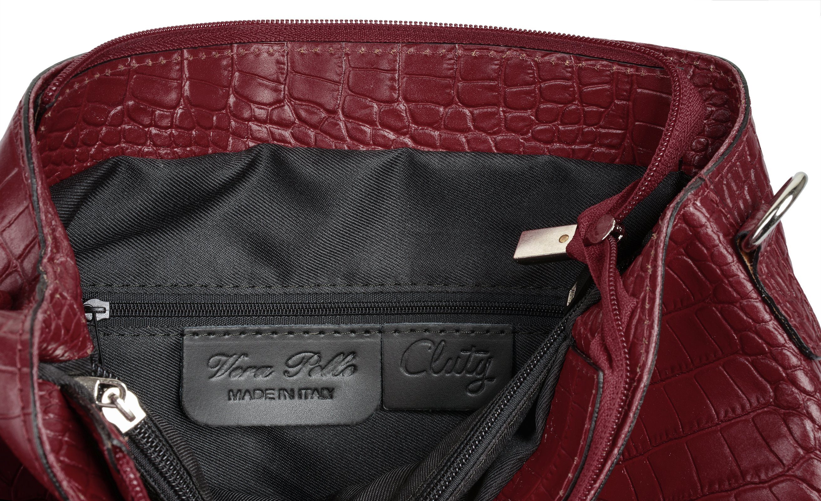 Cluty Schoudertas echt leer, made in italy