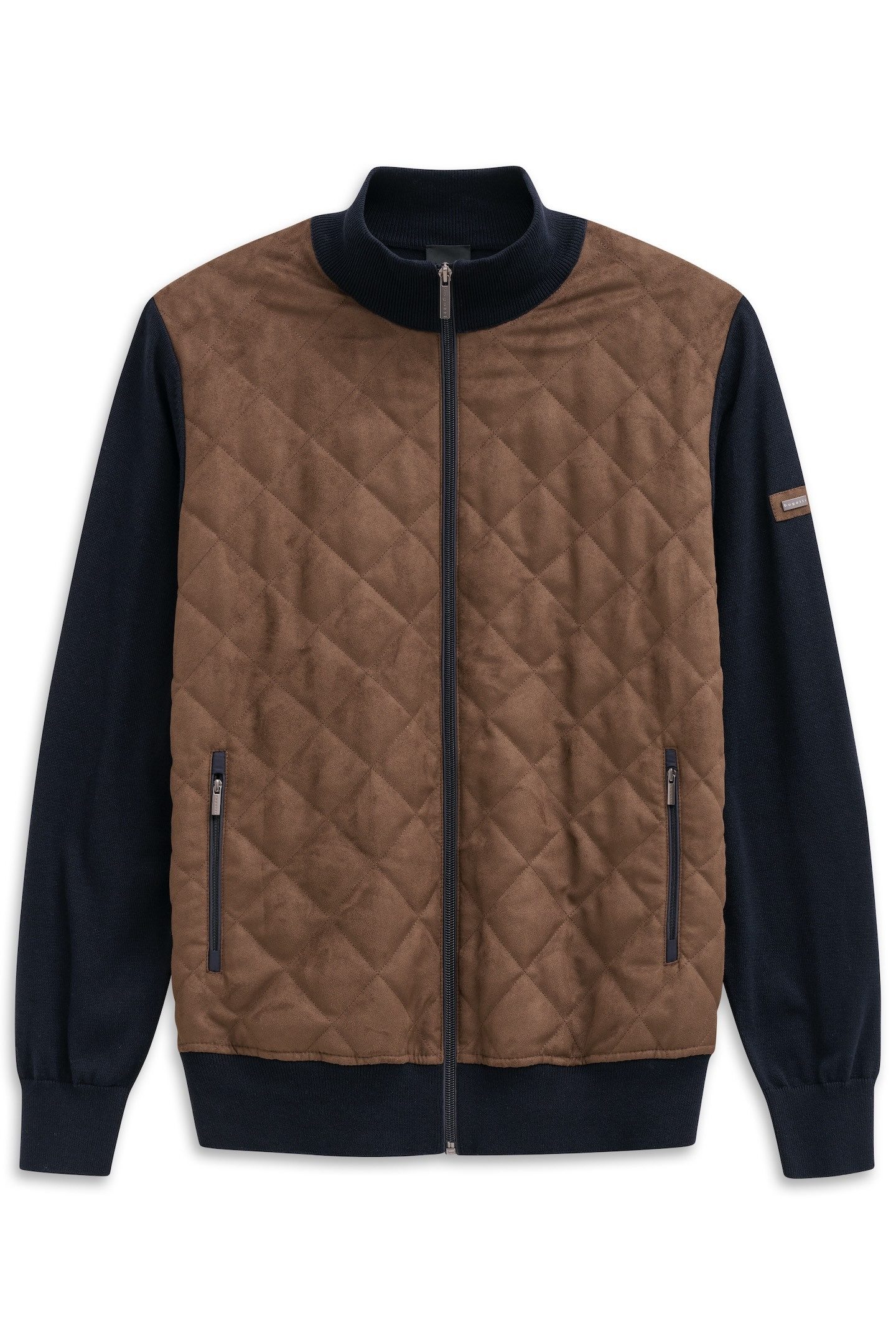 Bugatti Vest Regular fit met velours voorkant & opstaande kraag