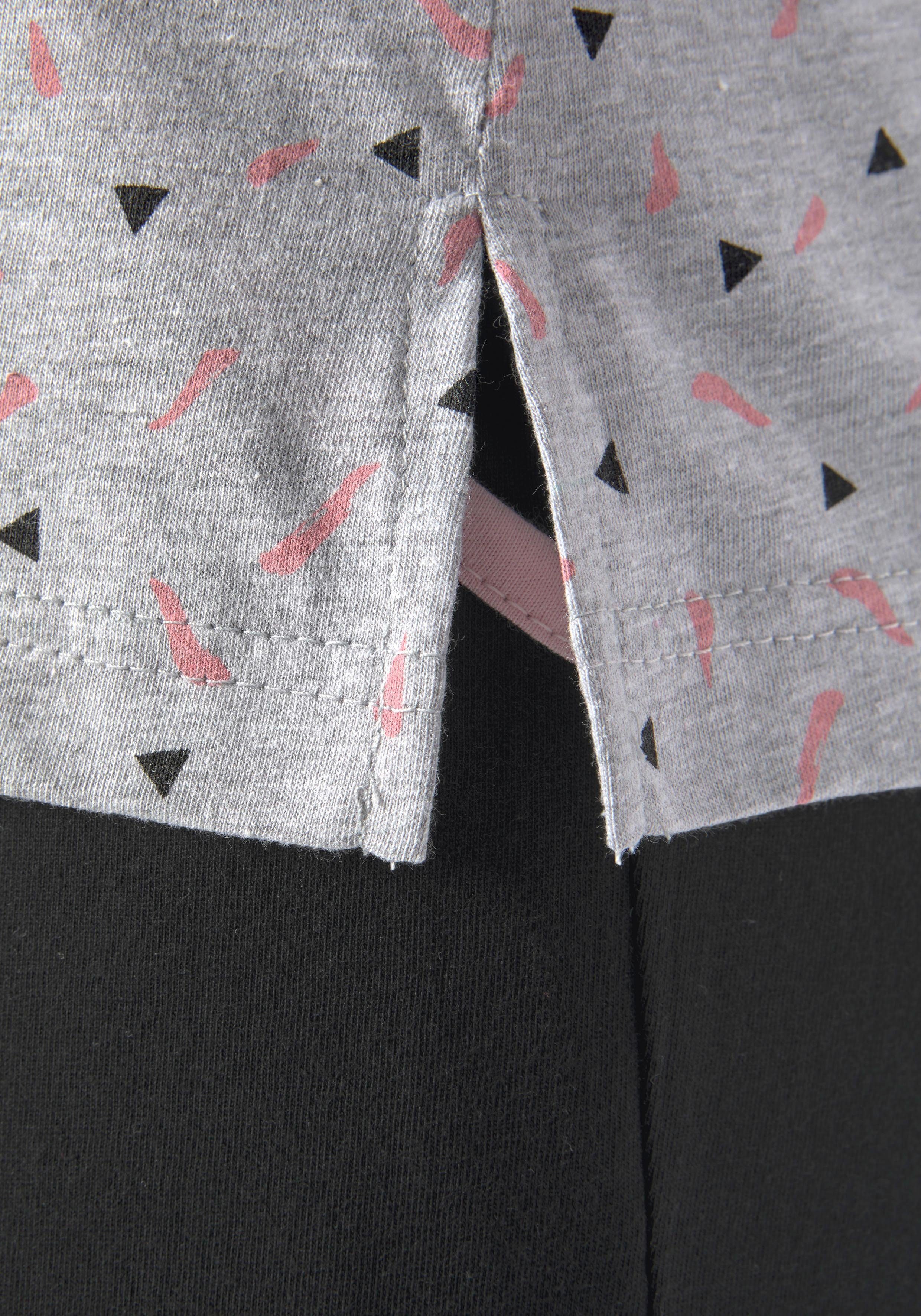 Vivance Dreams Pyjama met gedessineerde longsleeve (2-delig, 1 stuk)
