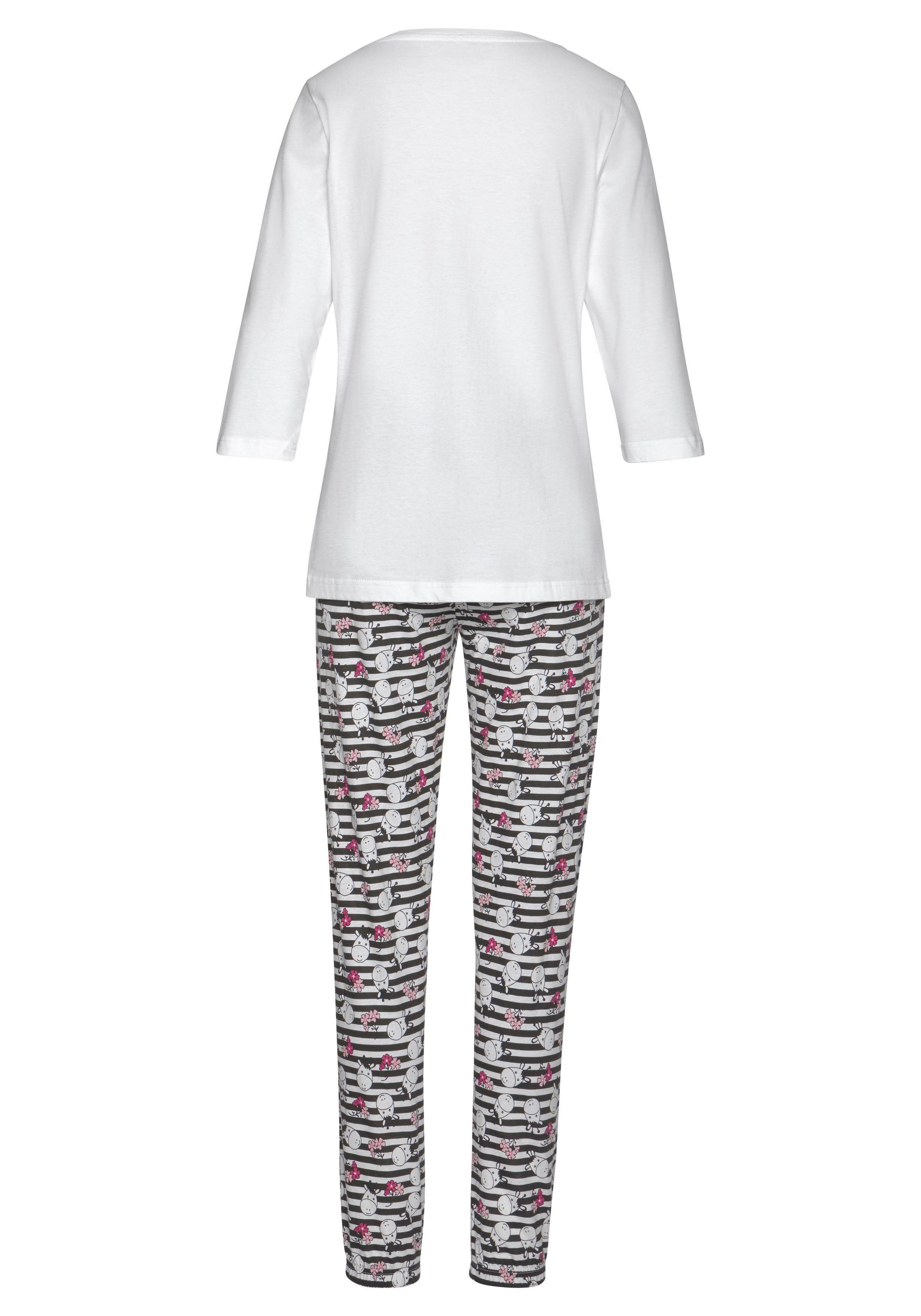 Vivance Dreams Pyjama met speels animal-dessin (4-delig, Set van 2)