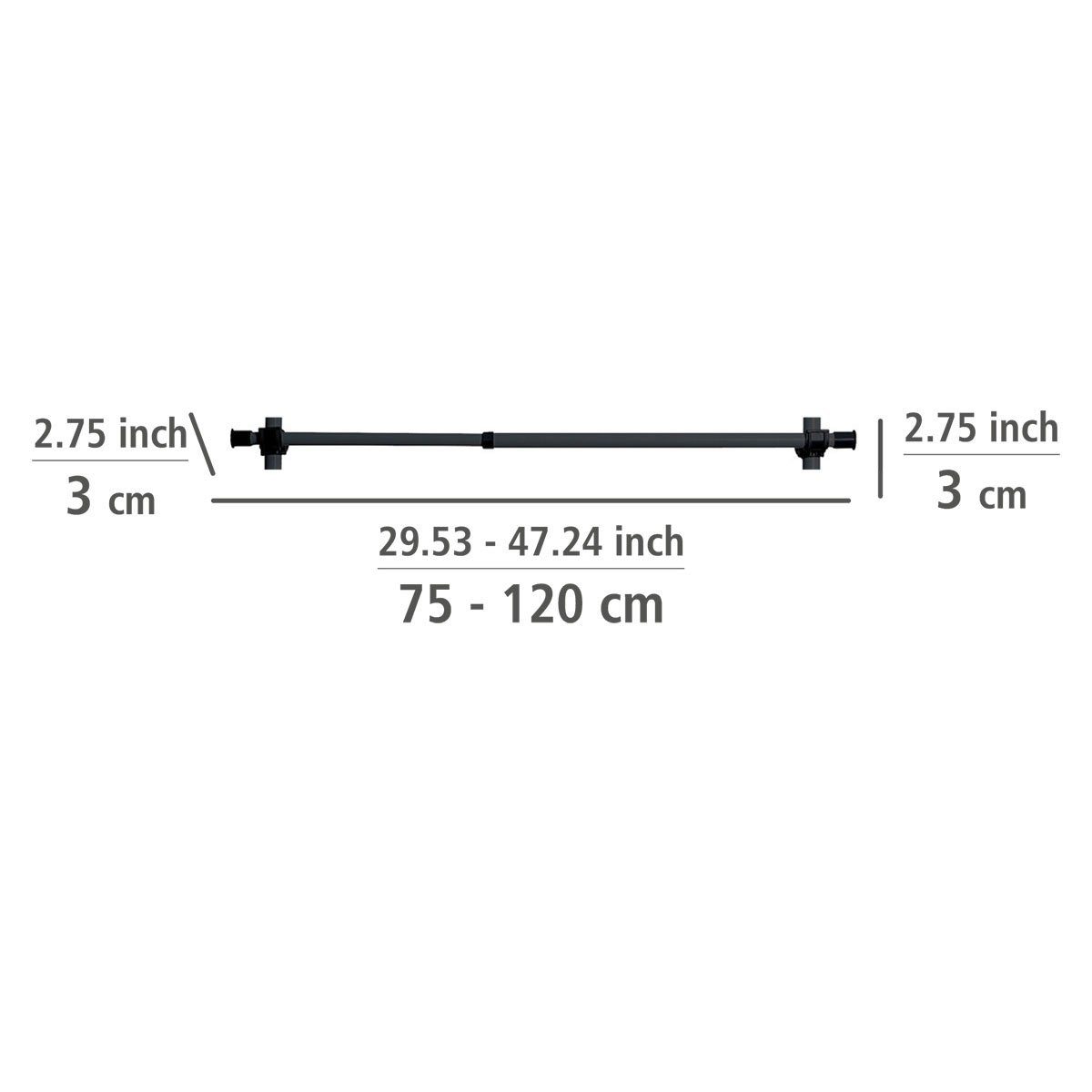 WENKO Garderobestang Herkules uittrekbaar tot120 cm (2-delig)