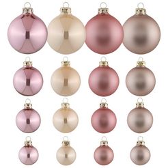 thueringer glasdesign kerstbal deluxe (set, 40 stuks) roze