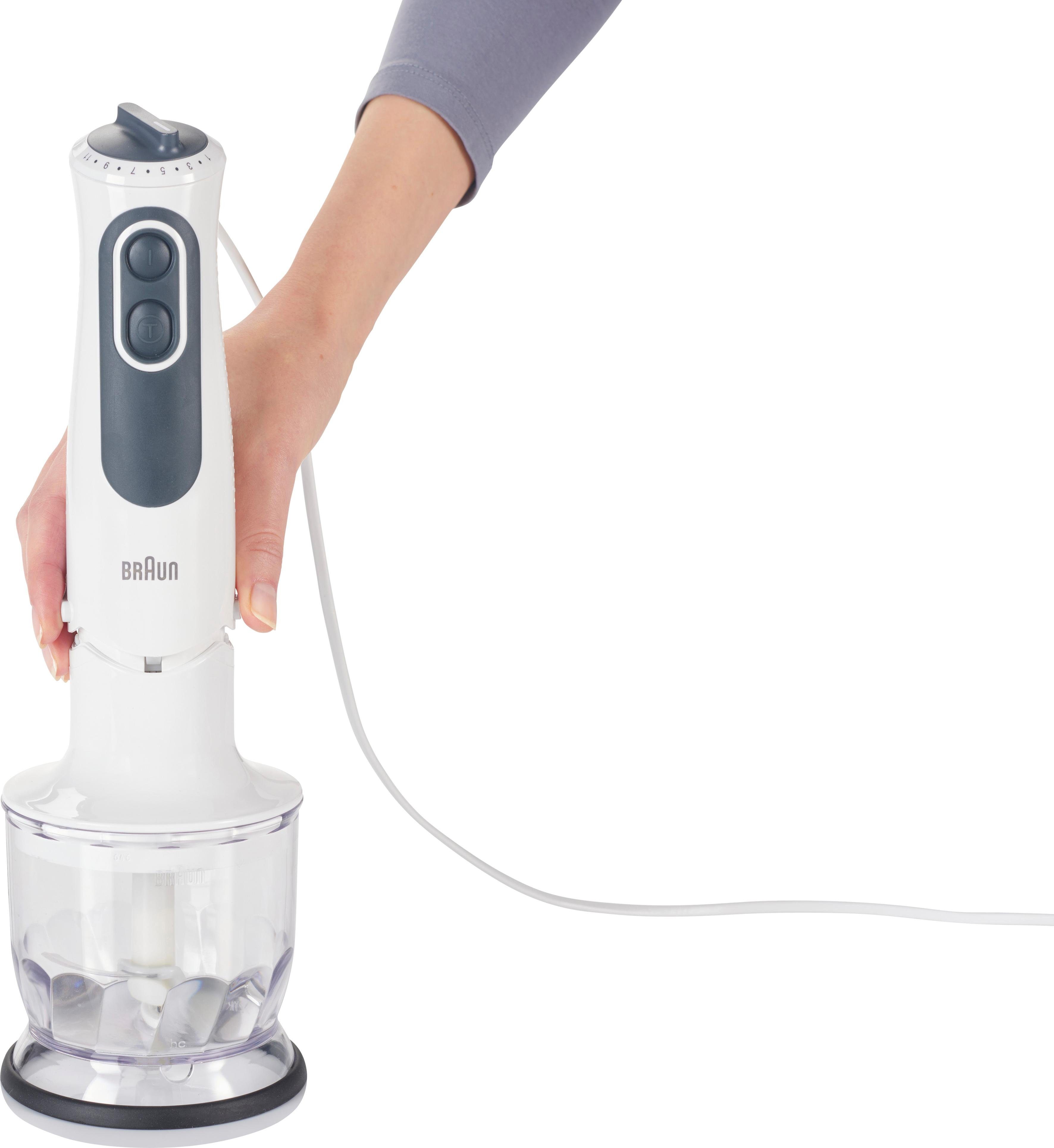 Braun Staafmixer MQ 3135 WH Sauce MultiQuick 3 met garde, 500 ml hakmolen en 600 ml mengbeker