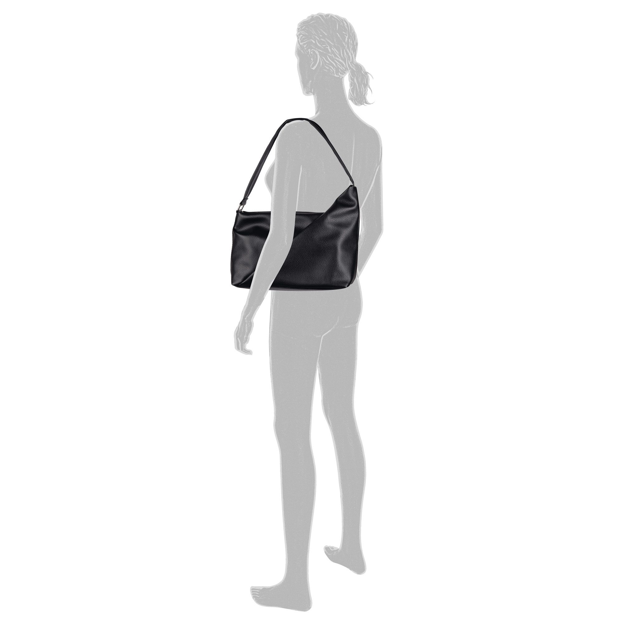 Tom Tailor Hobo-tas Adya van zacht, leren materiaal met asymmetrische lijnvoering