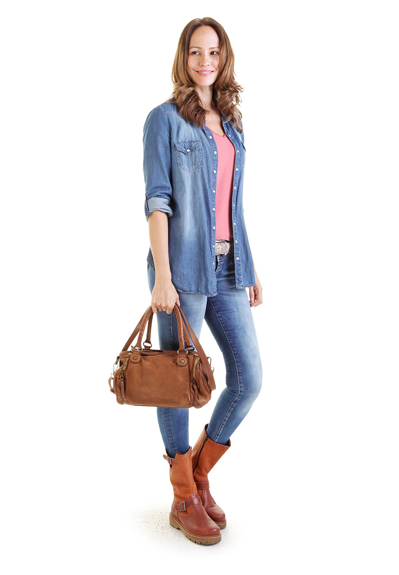 X-Zone Tas echt leer, made in italy